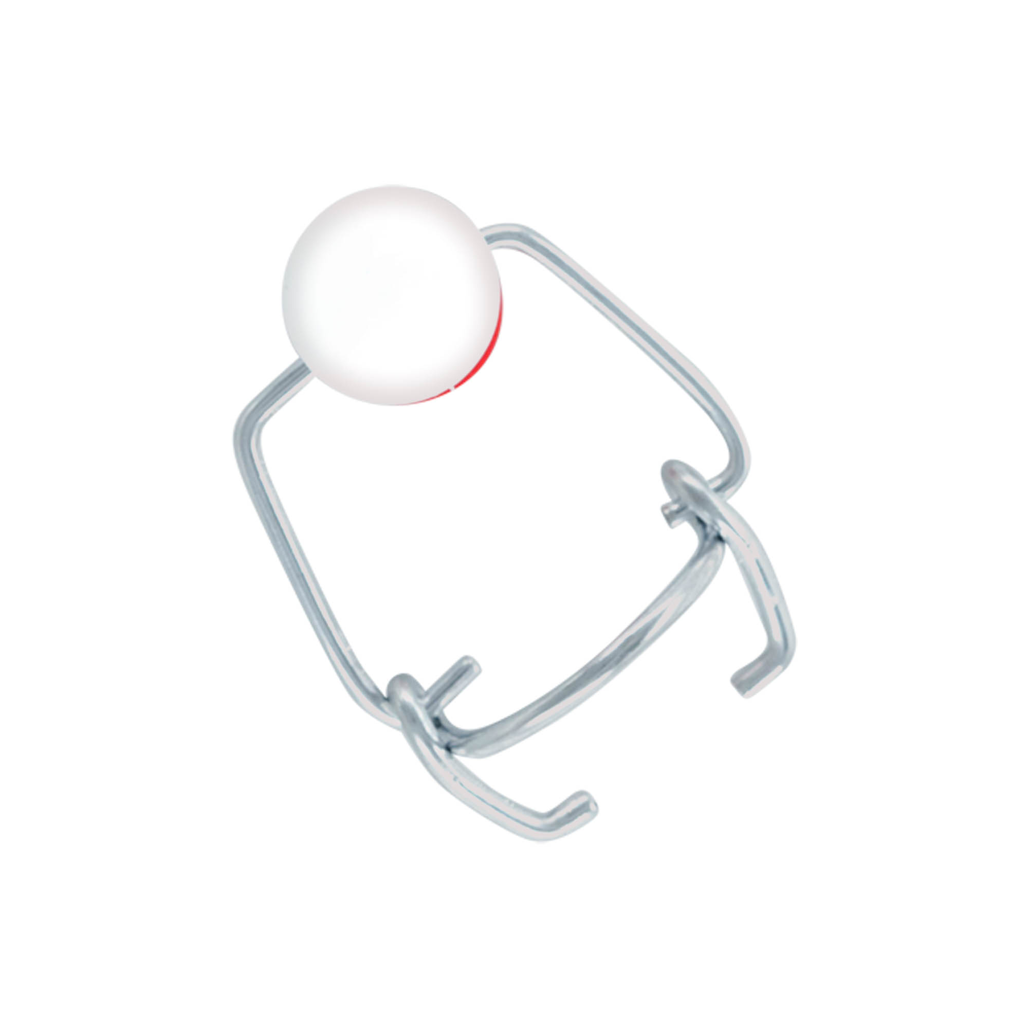 Mini toggle clasp, plastic, red-white