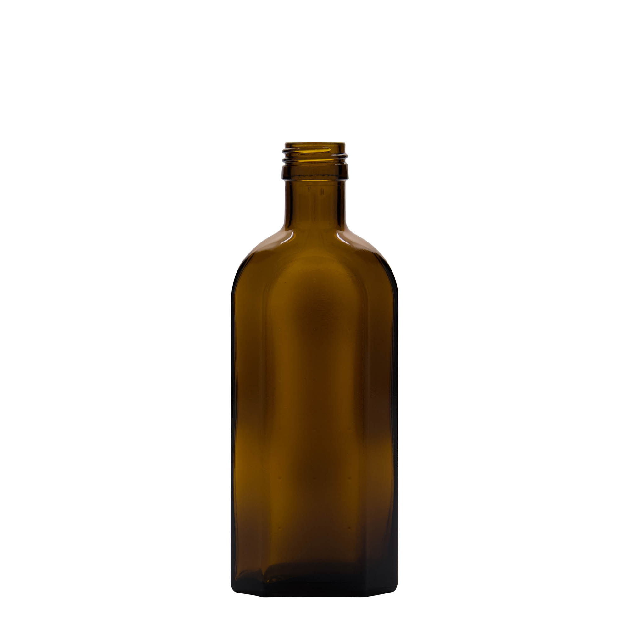 250 ml medical bottle Meplat, oval, glass, brown, opening: PP 28 250 ml medical bottle Meplat, oval, glass, brown, opening: PP 28