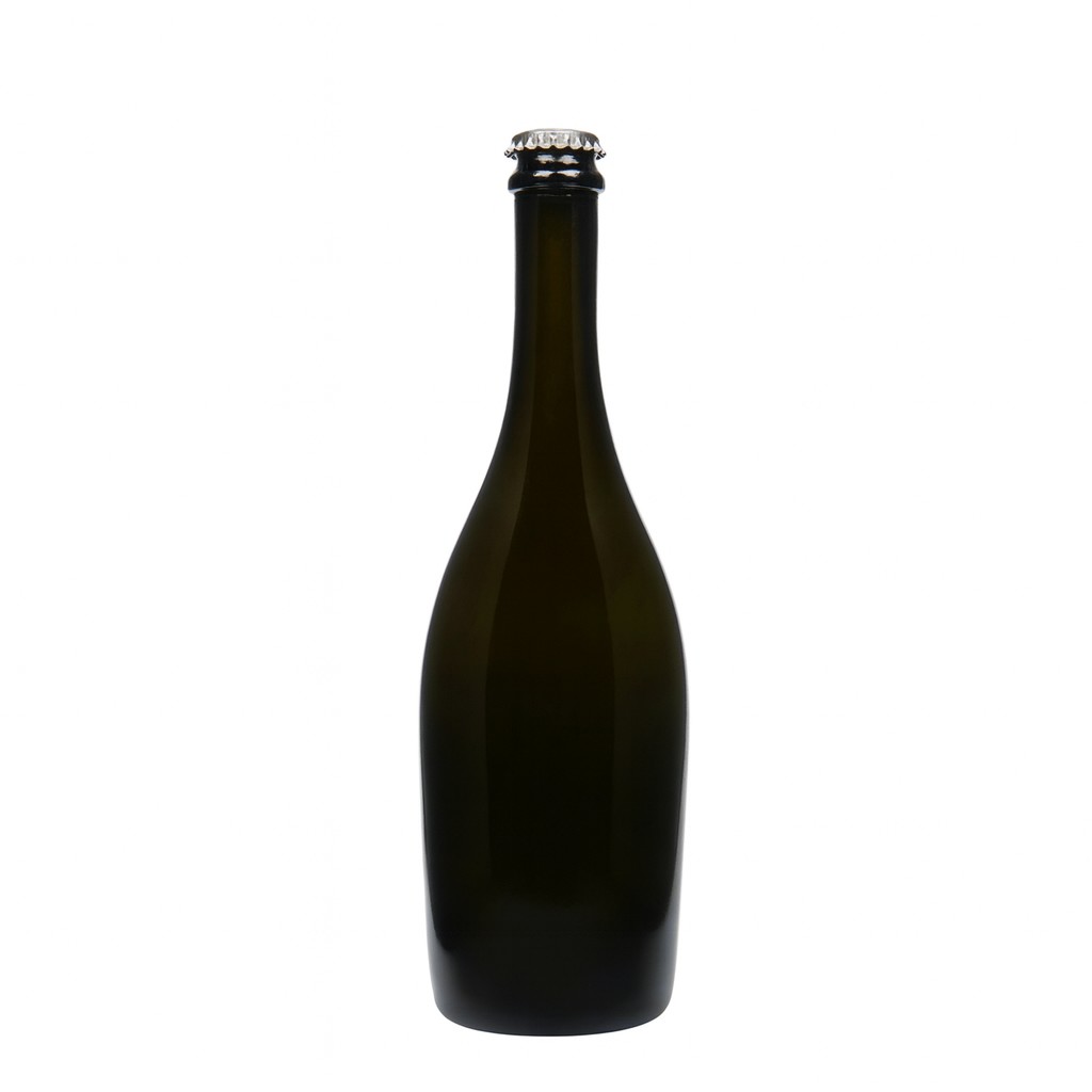 750 ml sparkling wine bottle ‘Carmen’, glass, antique green, opening: crown cap