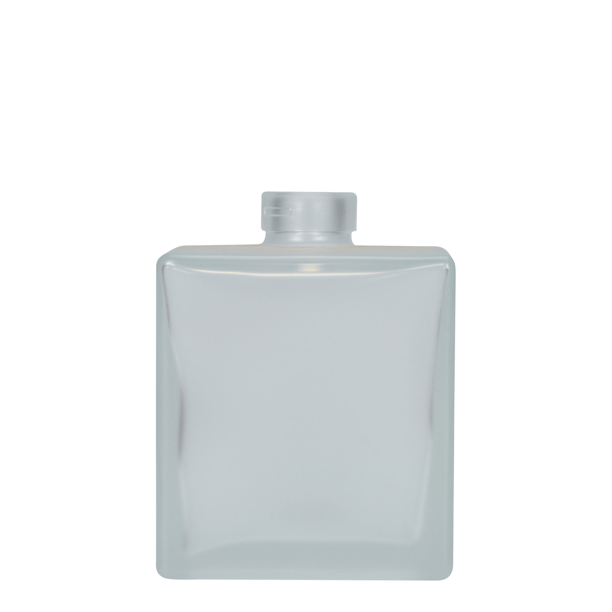 500 ml glass bottle 'Cube', square, frosted, closure: cork