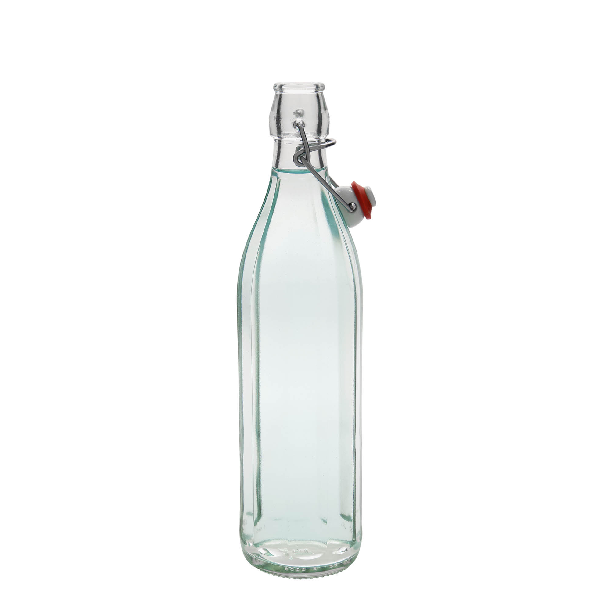 750 ml glass bottle 'Bravo', decagonal, opening: swing top closure