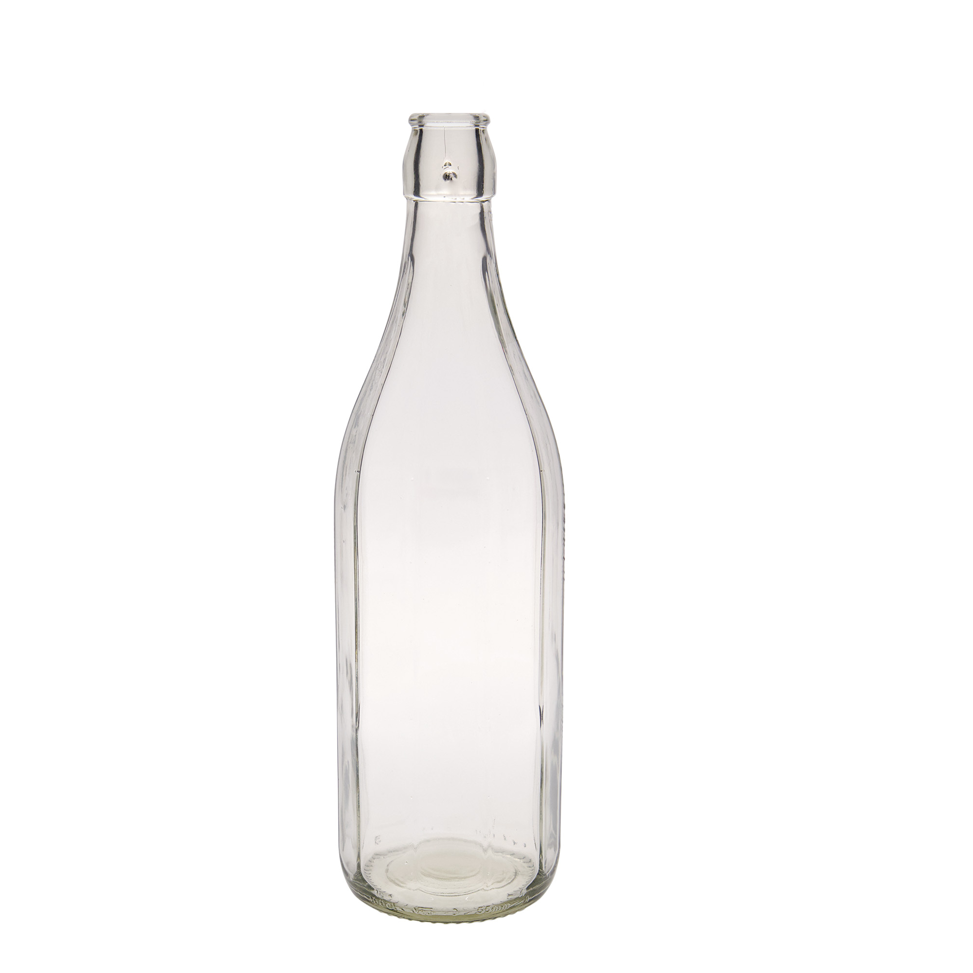 1,000 ml glass bottle 'Bravo' #, decagonal, opening: swing top closure