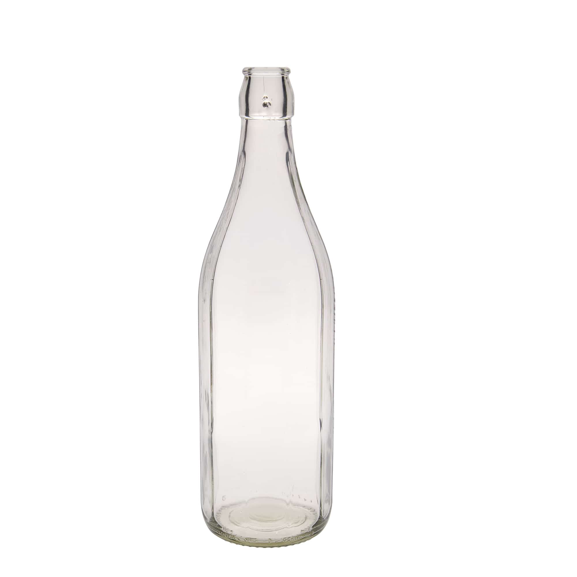 1,000 ml glass bottle ‘Bravo’, decagonal, opening: swing top closure