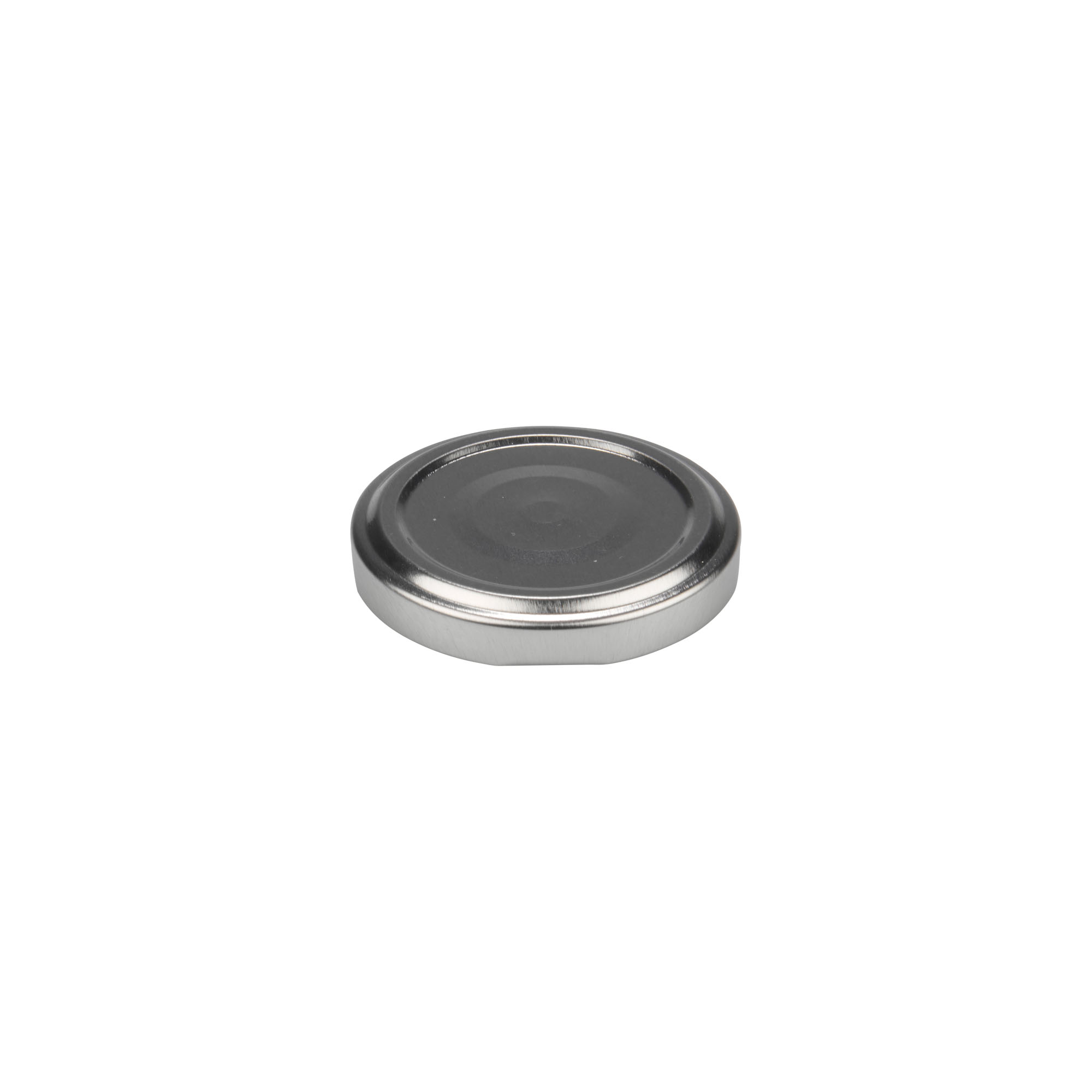 Twist off lid, tinplate, silver, for opening: TO 53 Twist off lid, tinplate, silver, for opening: TO 53