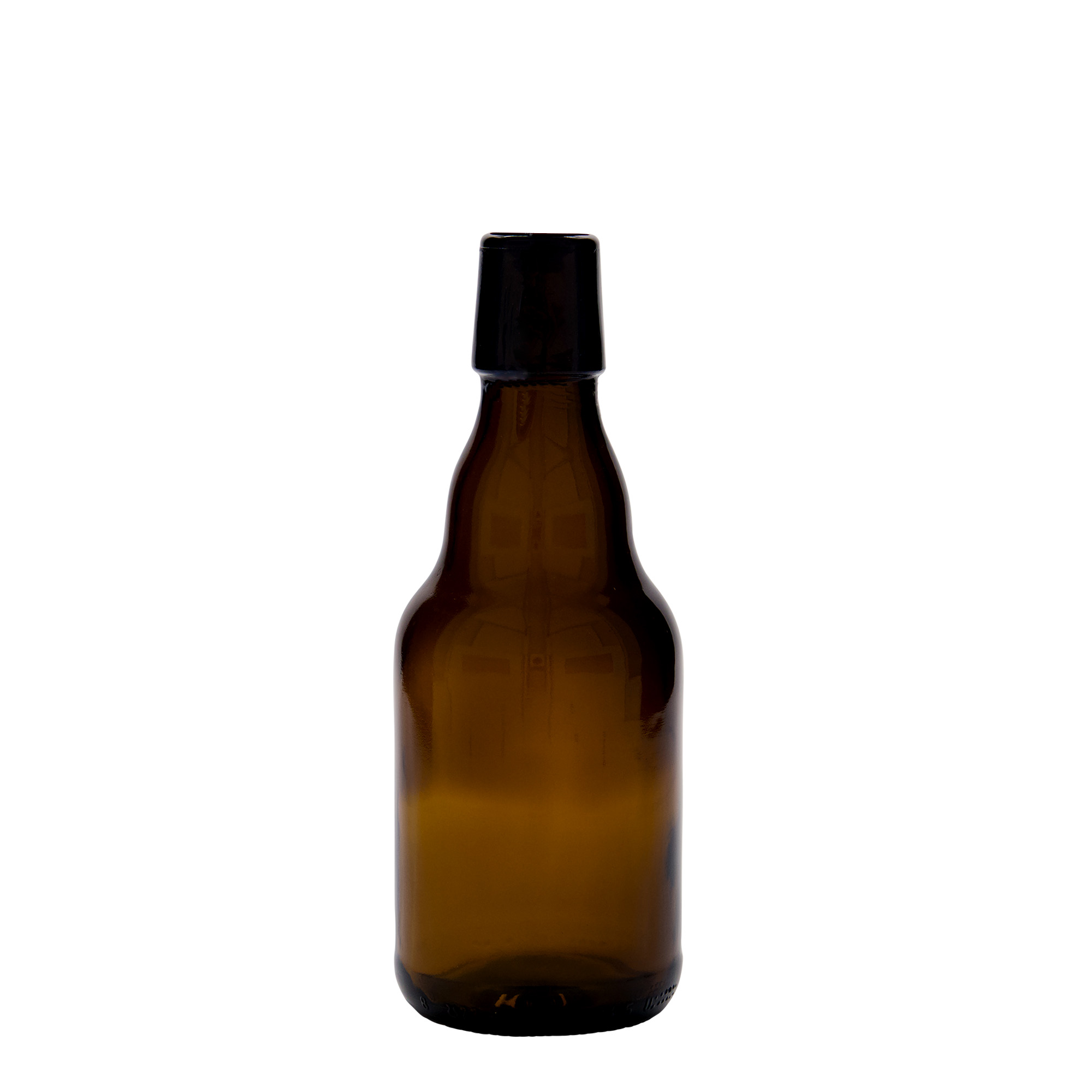 330 ml beer bottle 'Steinie', glass, brown, opening: swing top closure