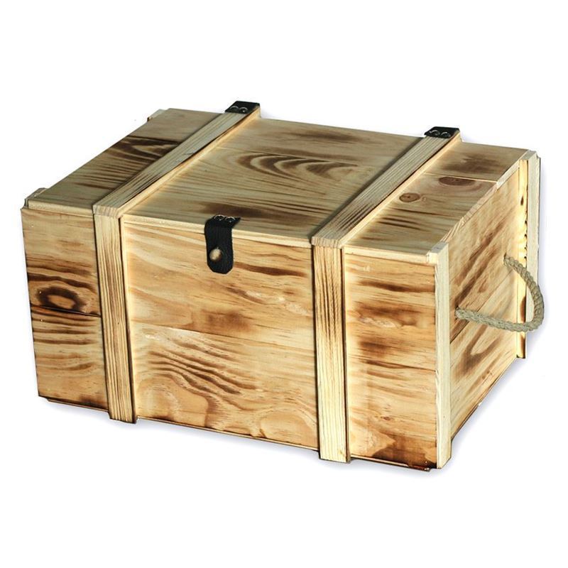 Wine box for 6 bottles, rectangular, wood, beige Wine box for 6 bottles, rectangular, wood, beige