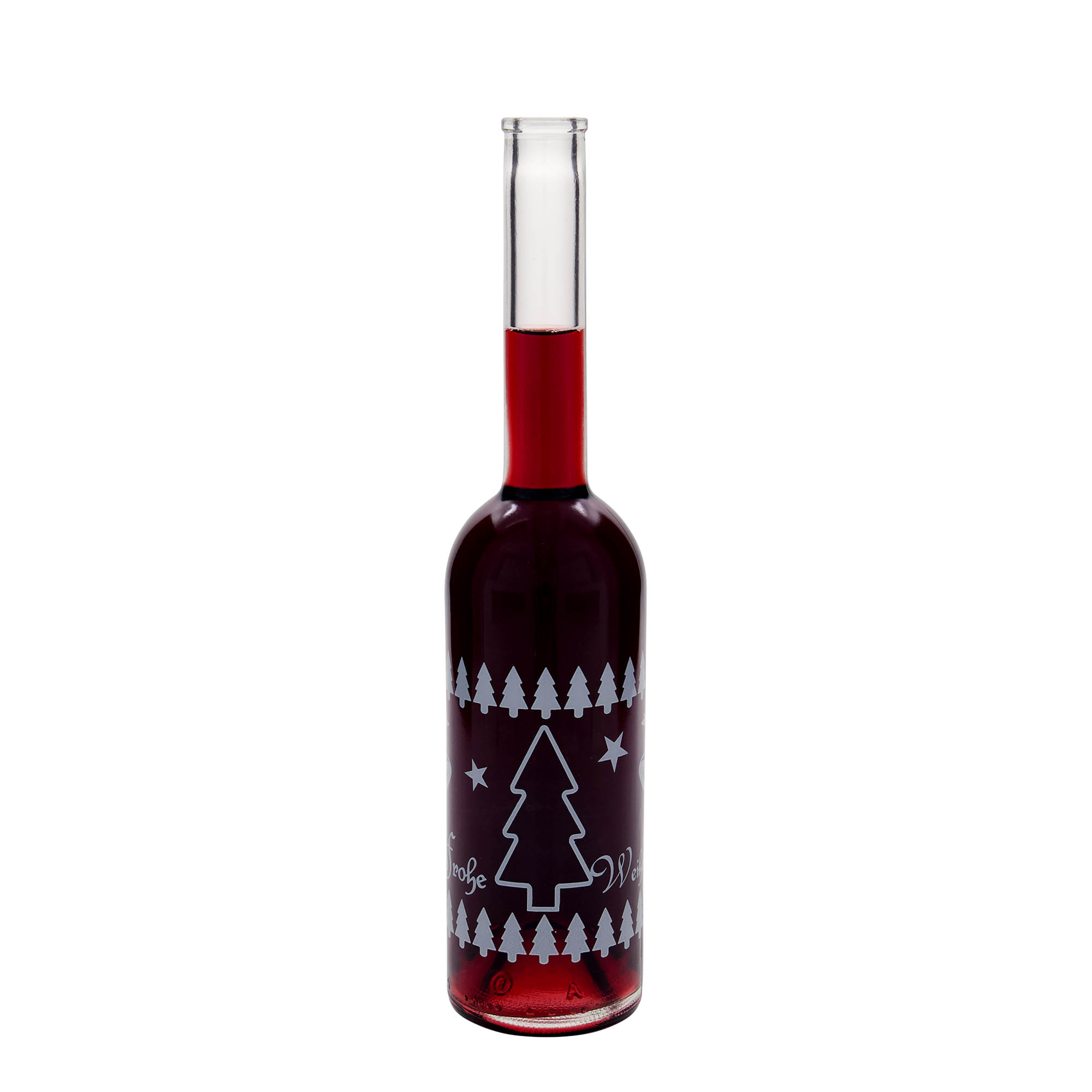 500 ml glass bottle 'Opera', design: Classic Christmas, opening: cork
