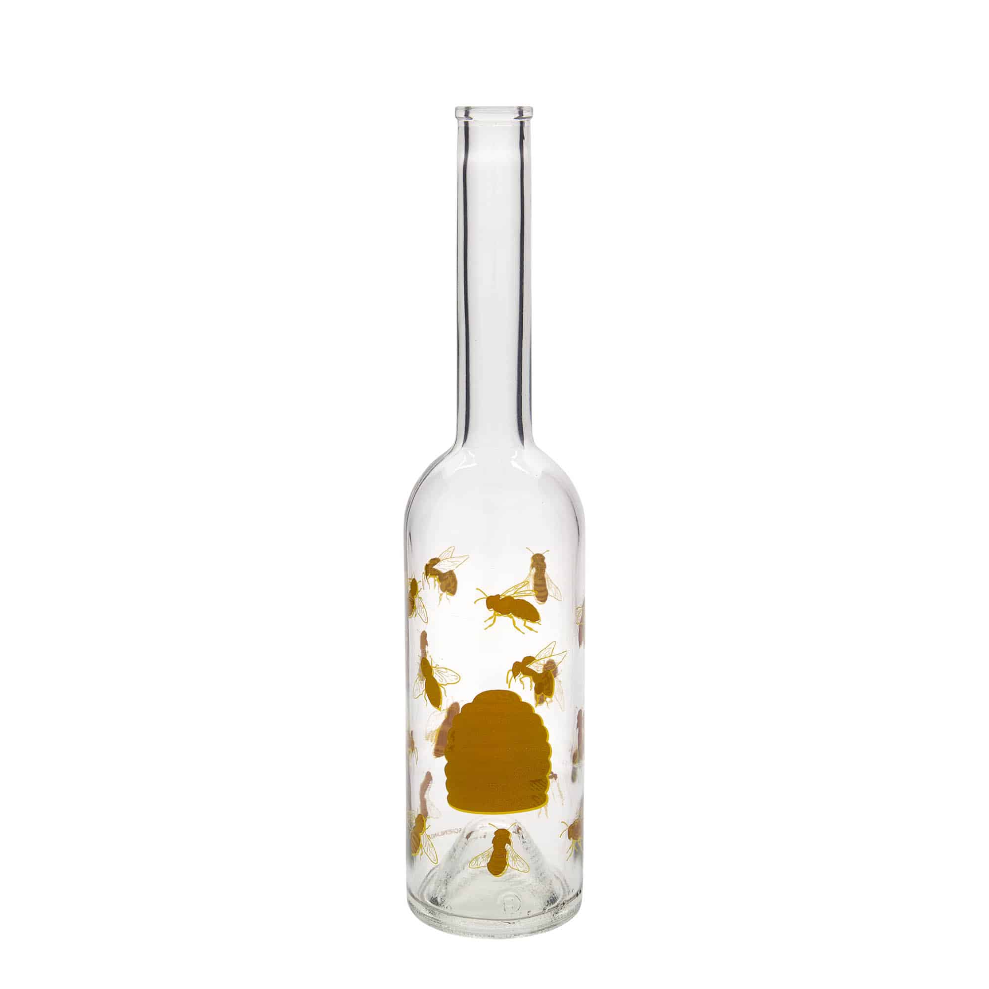 500 ml glass bottle ‘Opera’, motif: bees, opening: cork