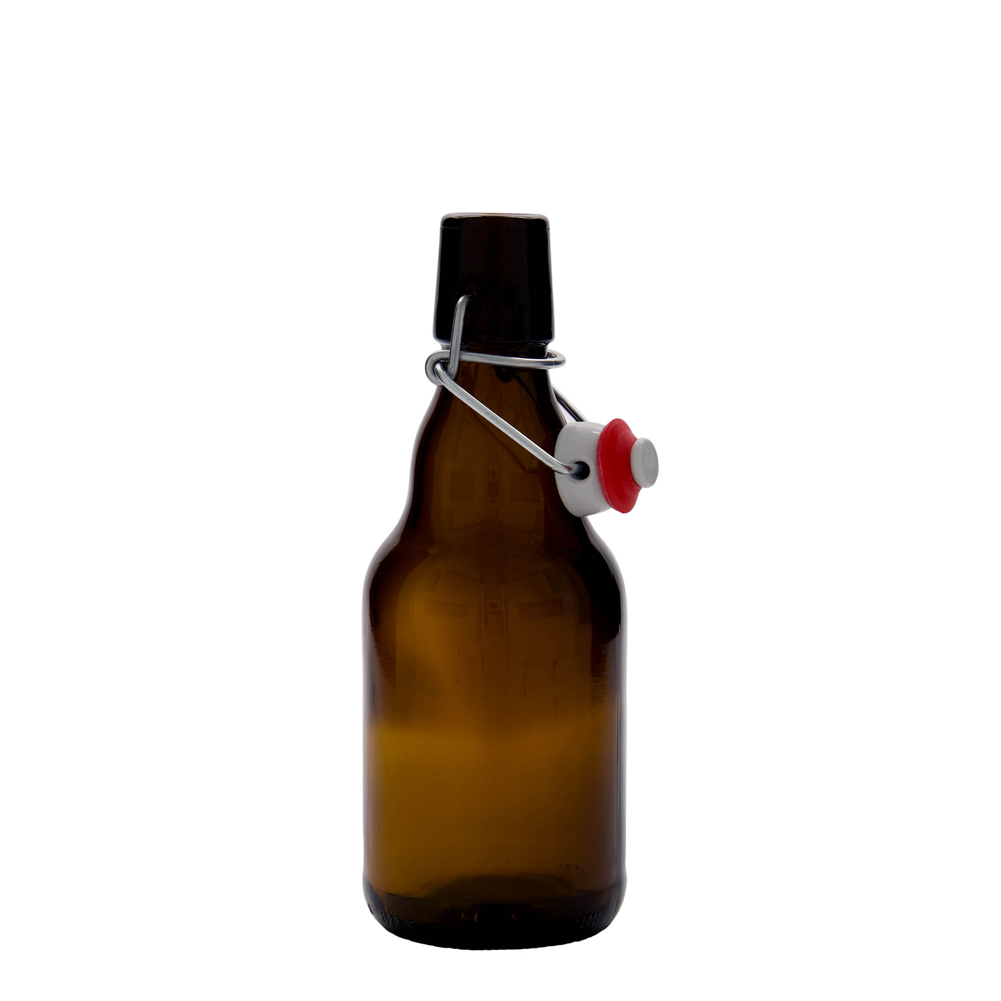 330 ml beer bottle ‘Steinie’, glass, brown, opening: swing top closure