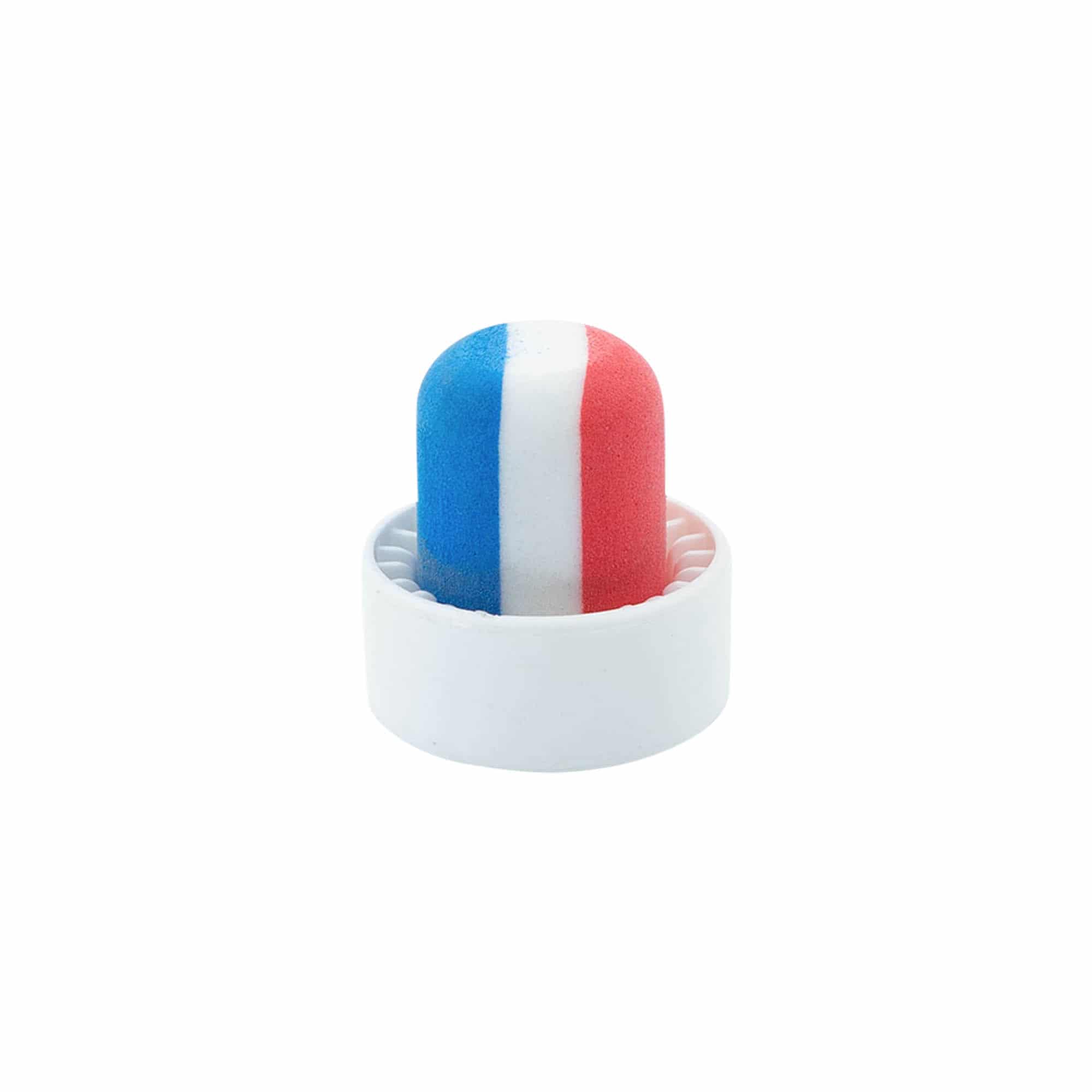 Handle cork 19 mm ‘France’, plastic, multicoloured, for opening: cork