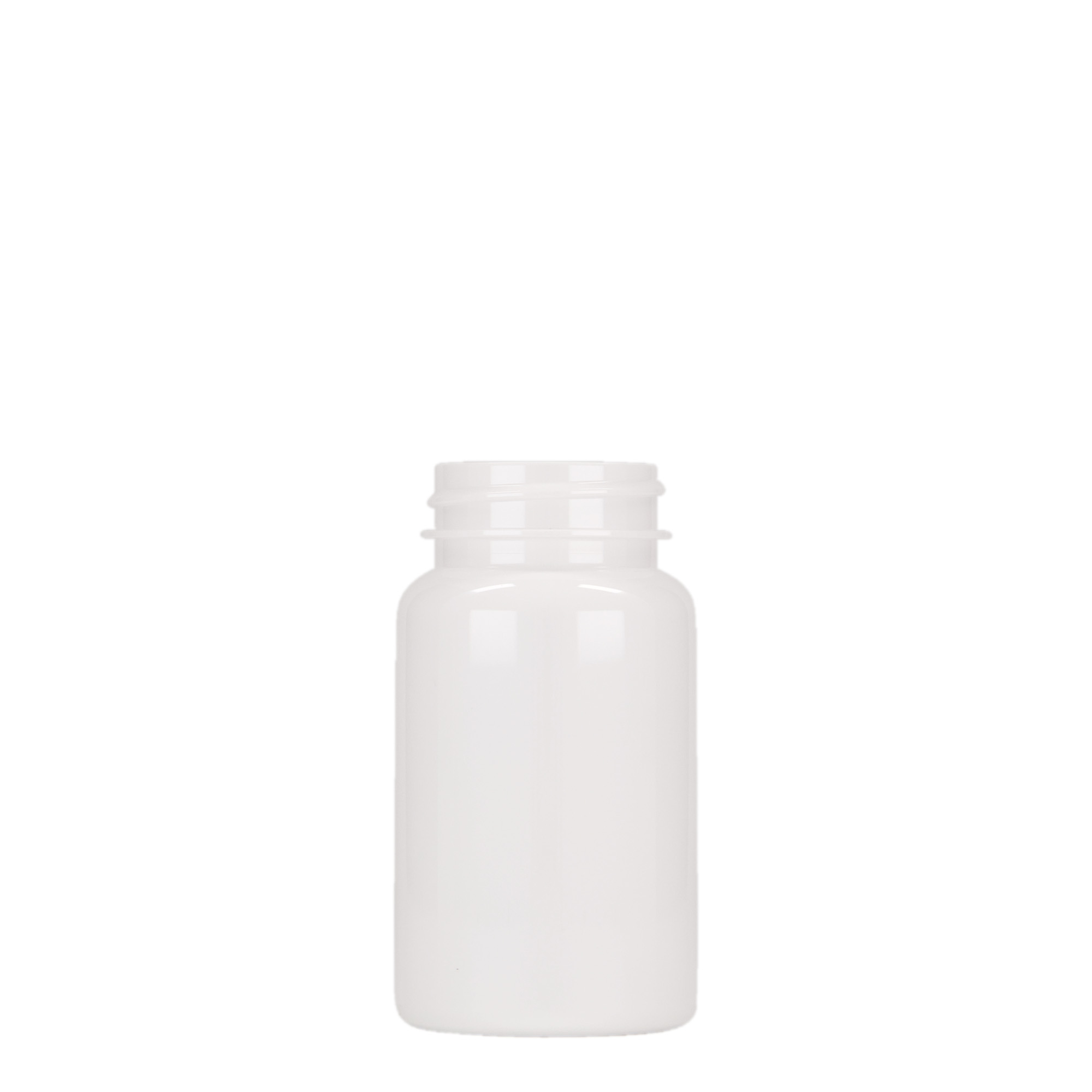100 ml PET container, plastic, white, opening: 38/400 100 ml PET container, plastic, white, opening: 38/400