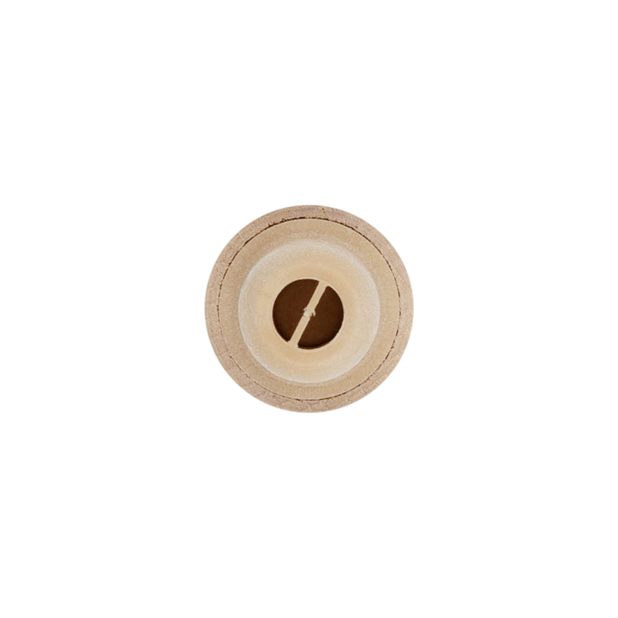 19 mm mushroom cork with dispensing hole, plastic/wood/plastic, multicolour, for opening: cork