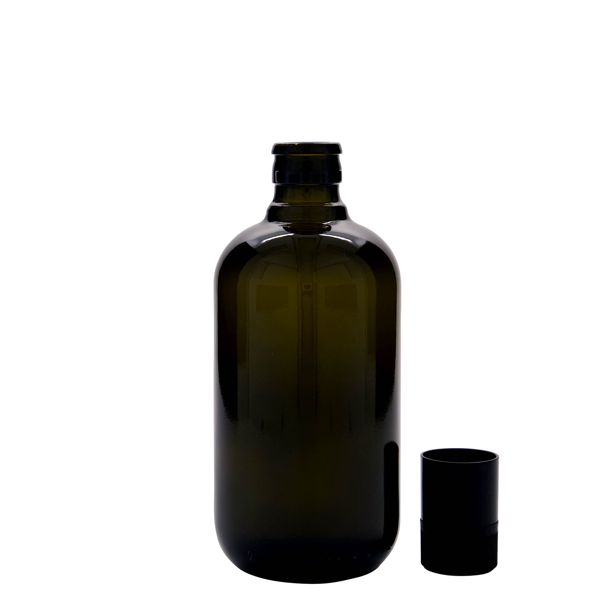 500 ml vinegar/oil bottle ‘Biolio’, antique green glass, opening: DOP