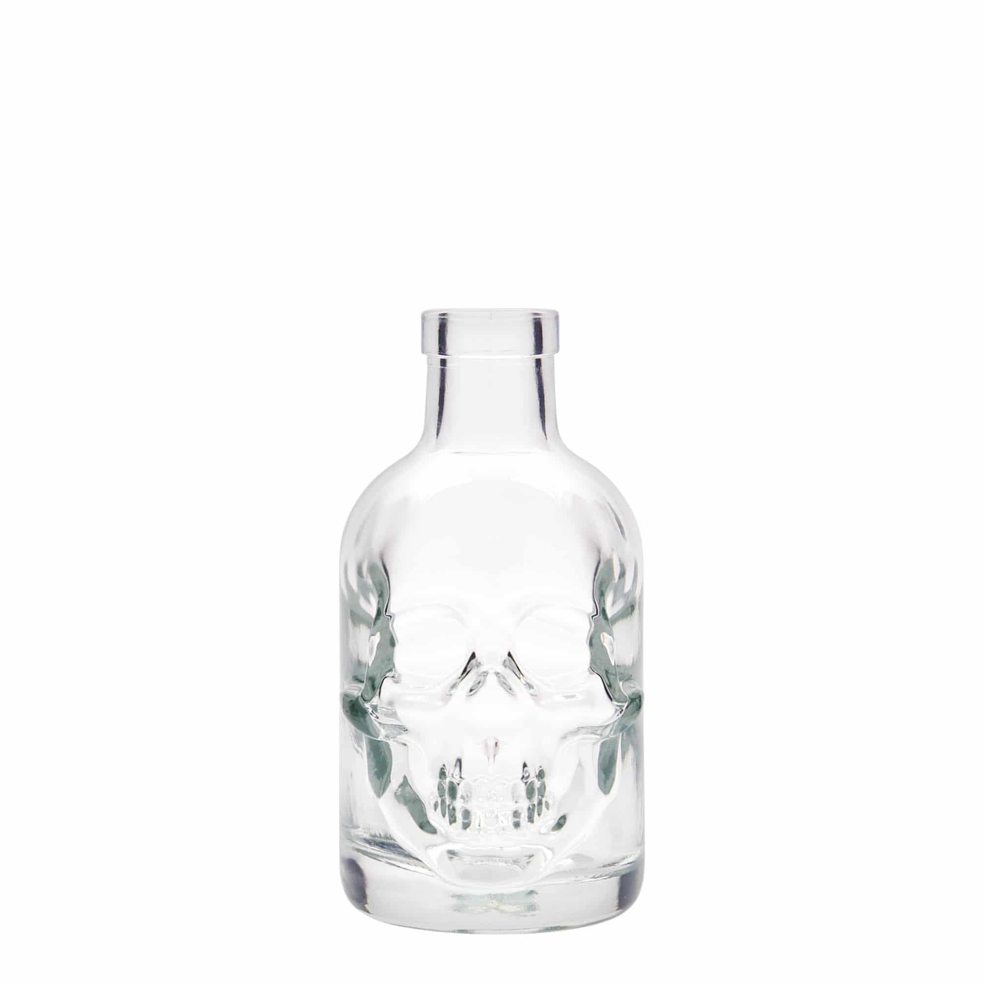 200 ml glass bottle ‘Skull’, opening: cork