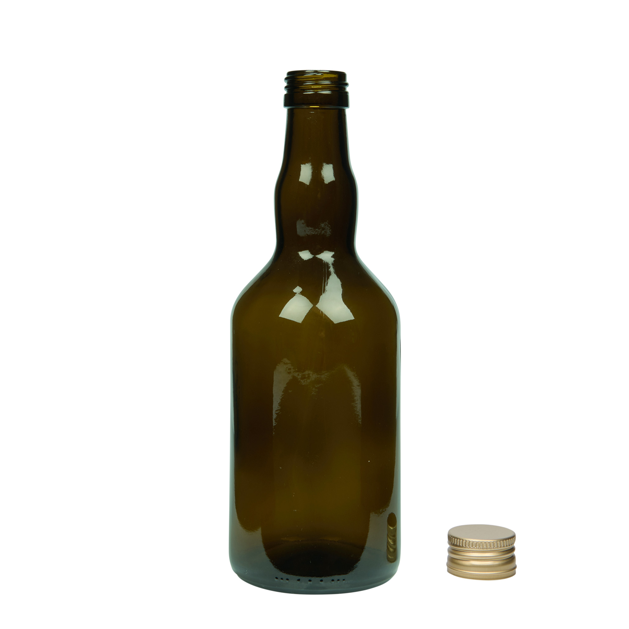 500 ml glass bottle ‘Olona’, antique green, opening: PP 31.5