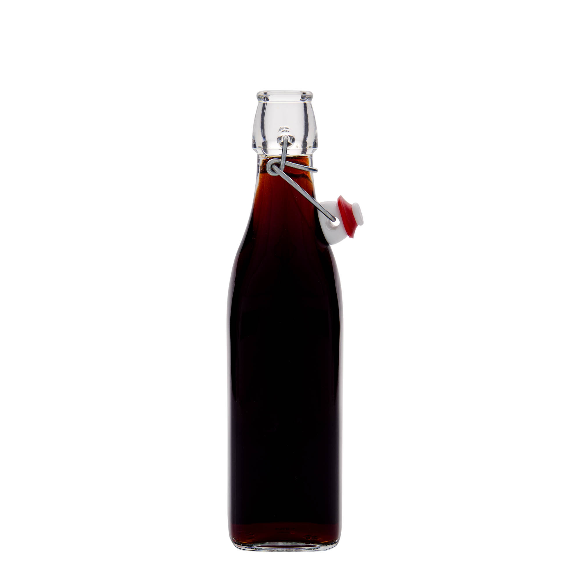 500 ml glass bottle 'Swing, square, opening: swing top closure'