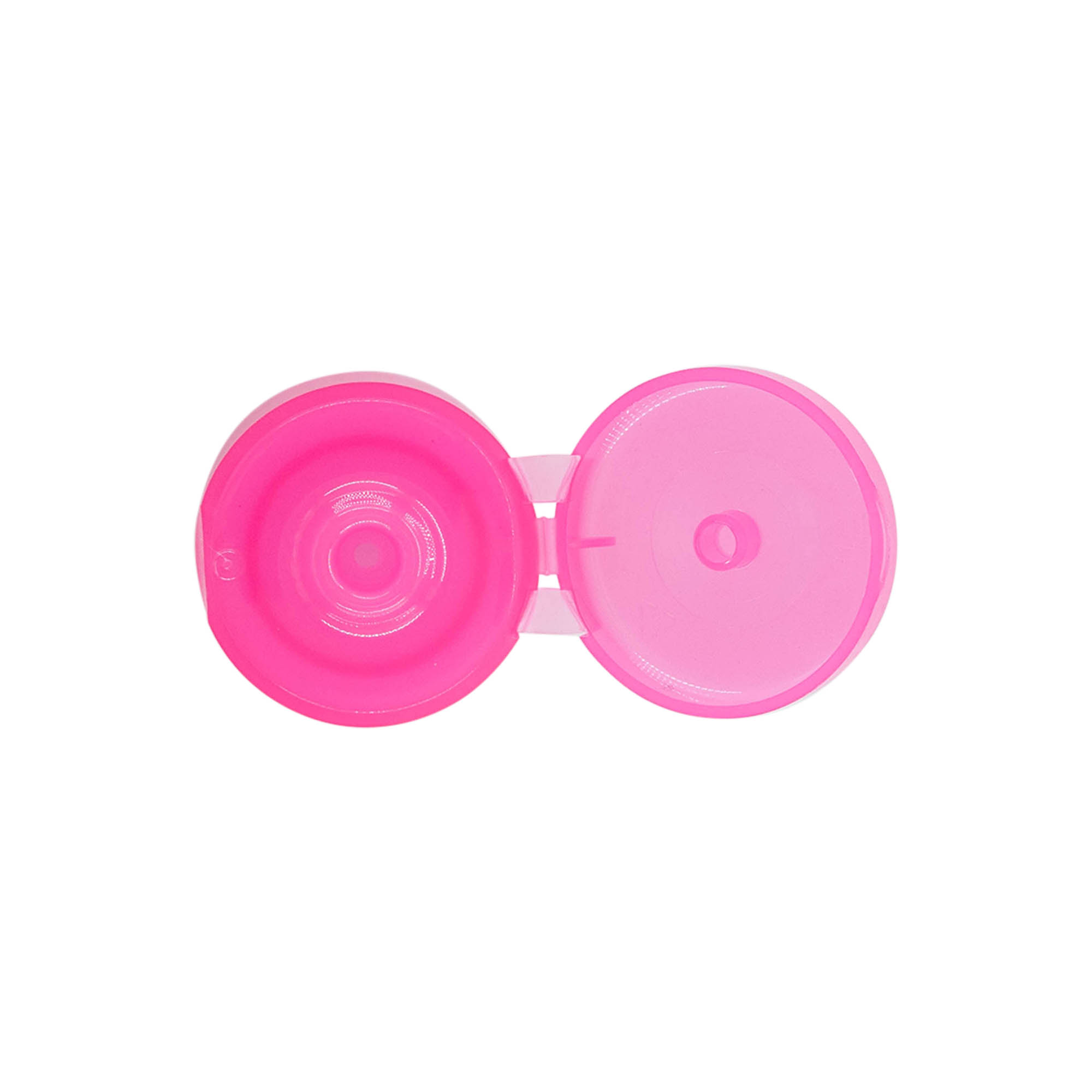 Hinged screw cap, PP plastic, pink, for opening: 24/410