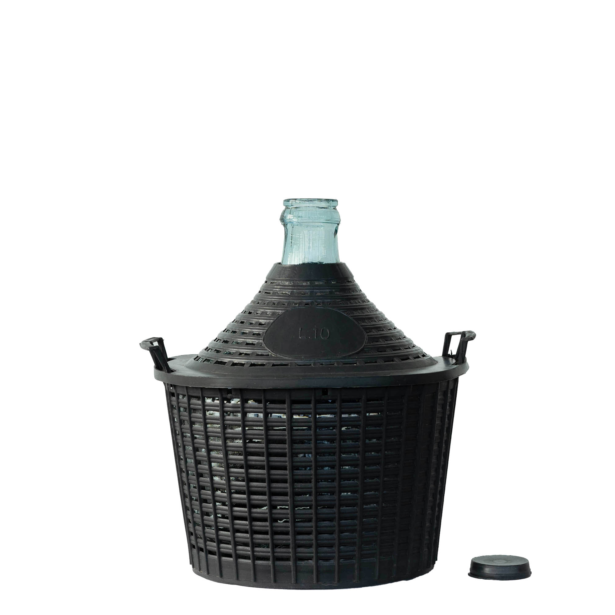 10 l narrow-neck glass balloon bottle, opening: slip lid