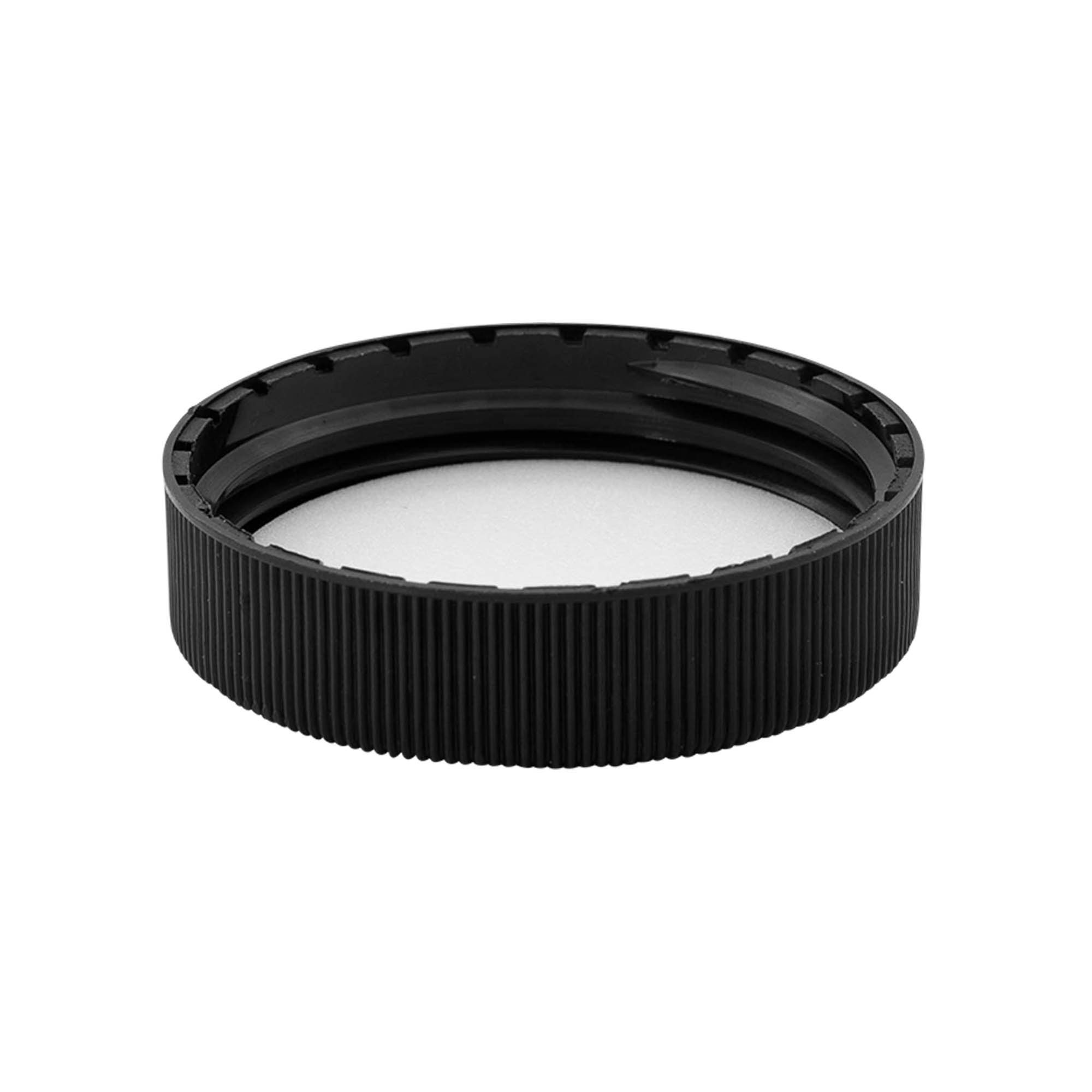 Screw cap with EPE insert, PP plastic, black, for opening: DIN 60 Screw cap with EPE insert, PP plastic, black, for opening: DIN 60