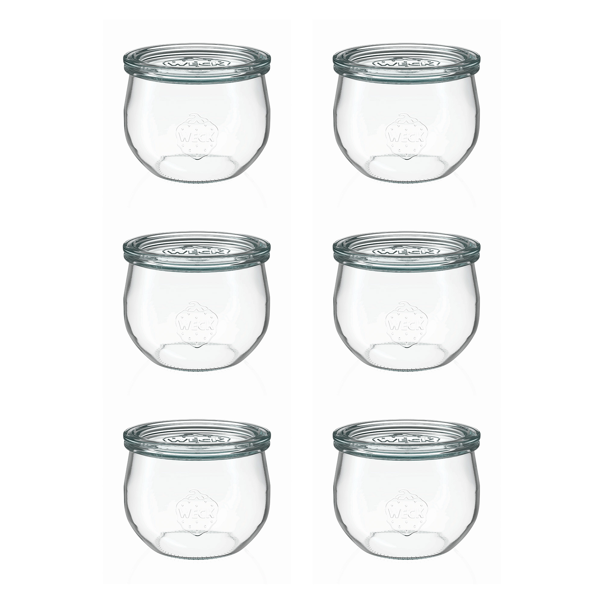 6x 580 ml WECK tulip jar with glass lid RR 100