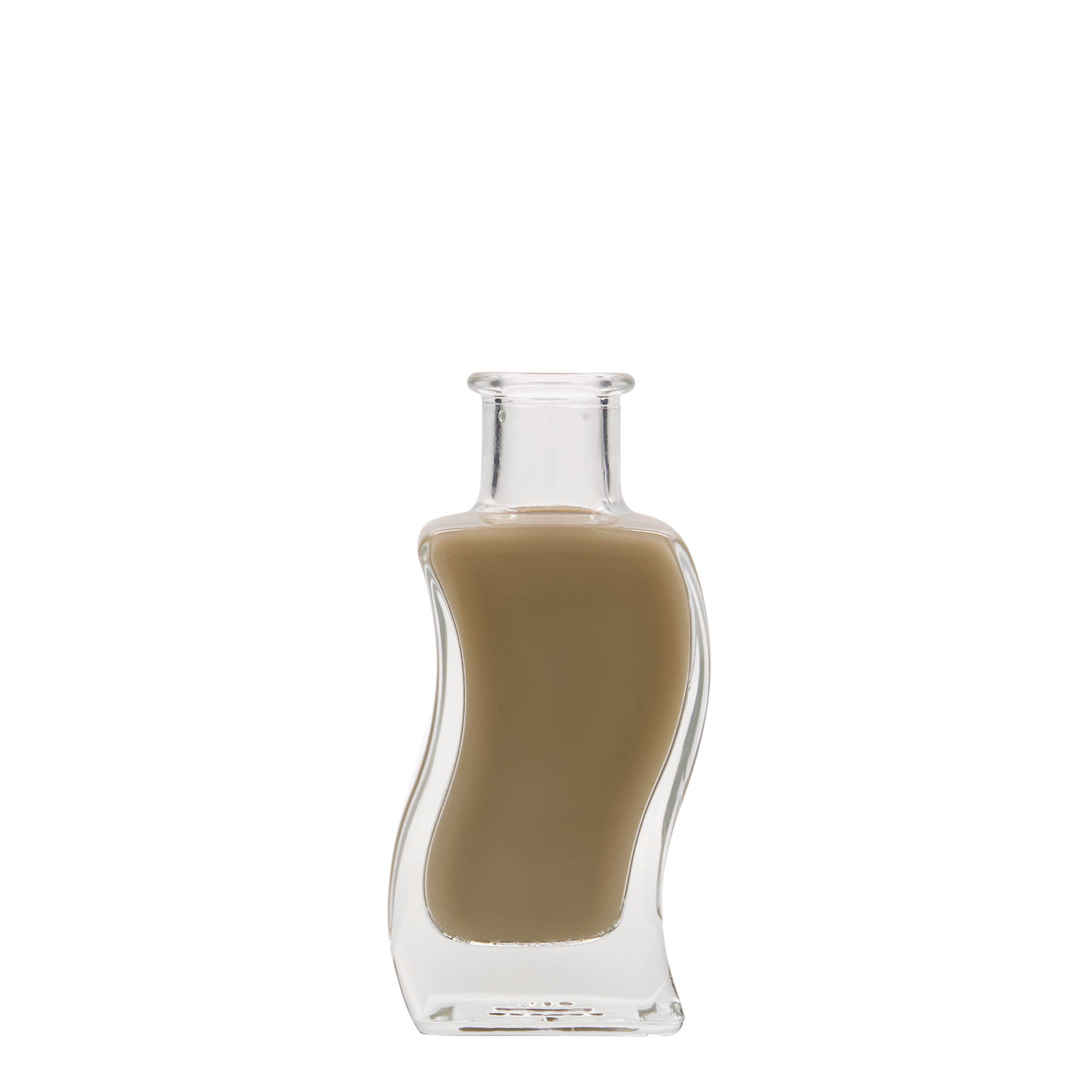 100 ml glass bottle 'Wave', square, opening: cork