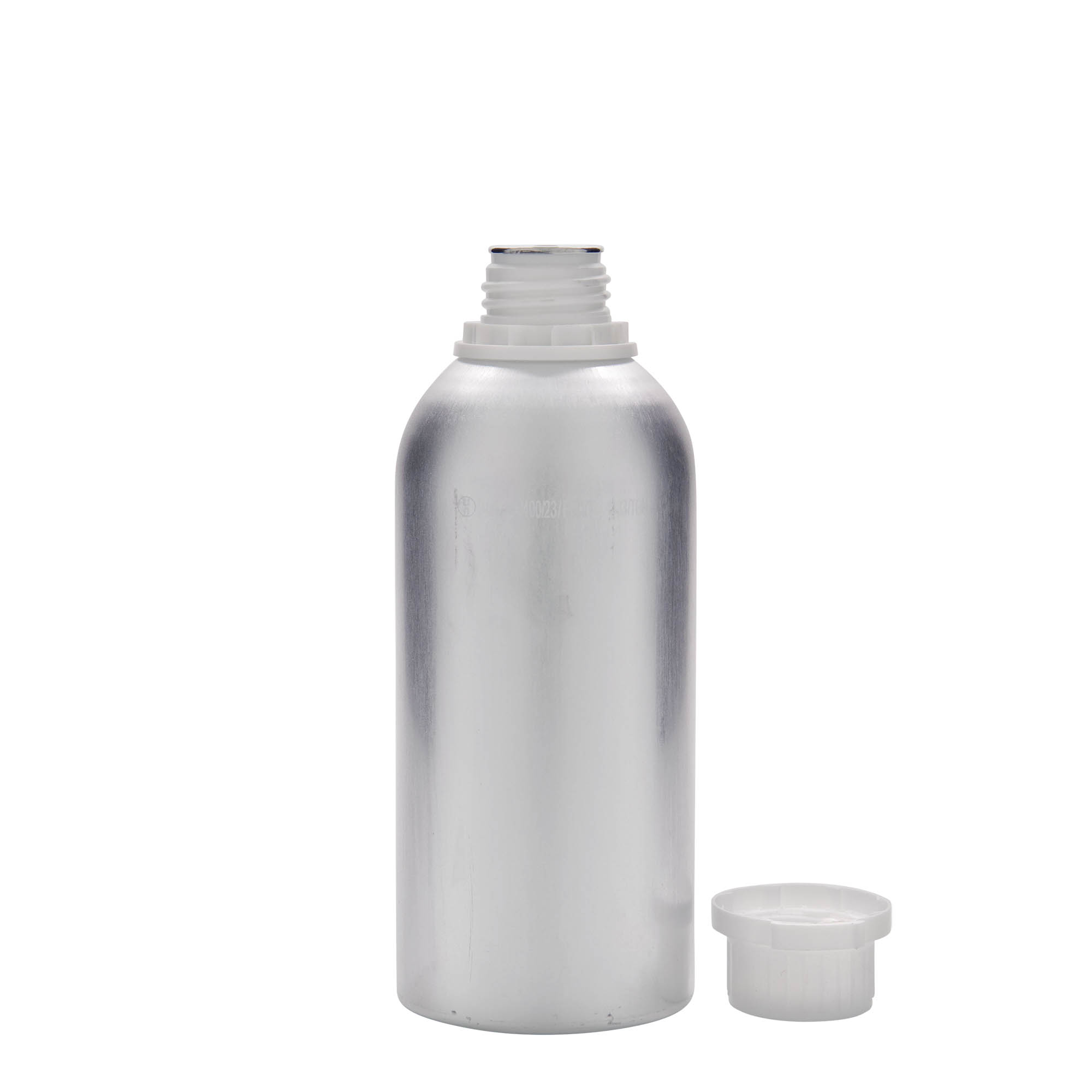 625 ml aluminium bottle, metal, silver, opening: DIN 32