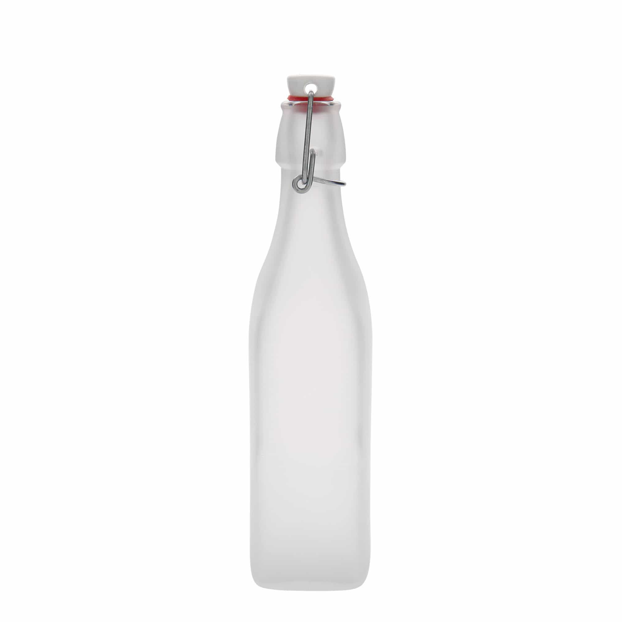 500 ml glass bottle ‘Swing, square, white, opening: swing top closure’