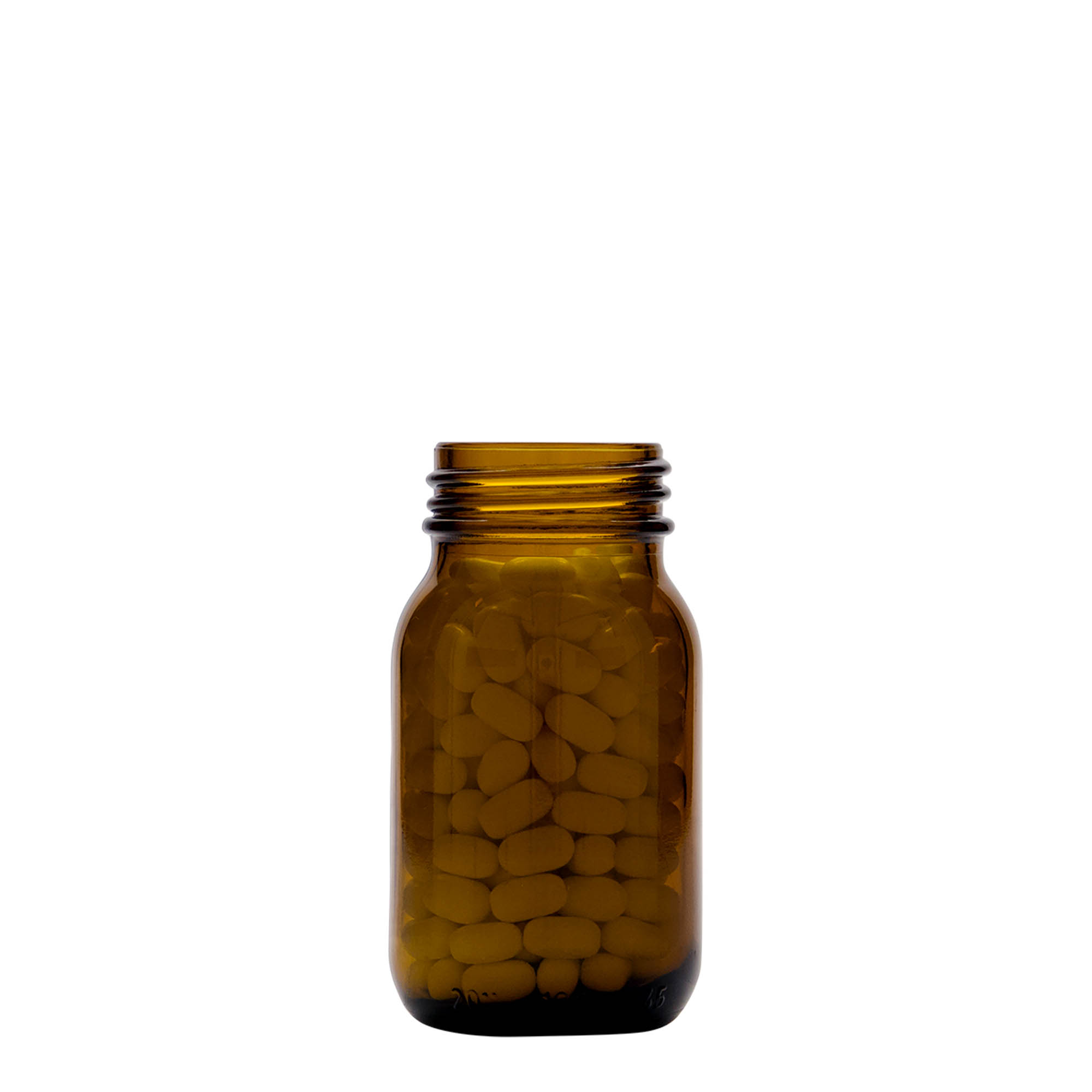 100 ml wide-neck glass, brown, opening: DIN 40 100 ml wide-neck glass, brown, opening: DIN 40