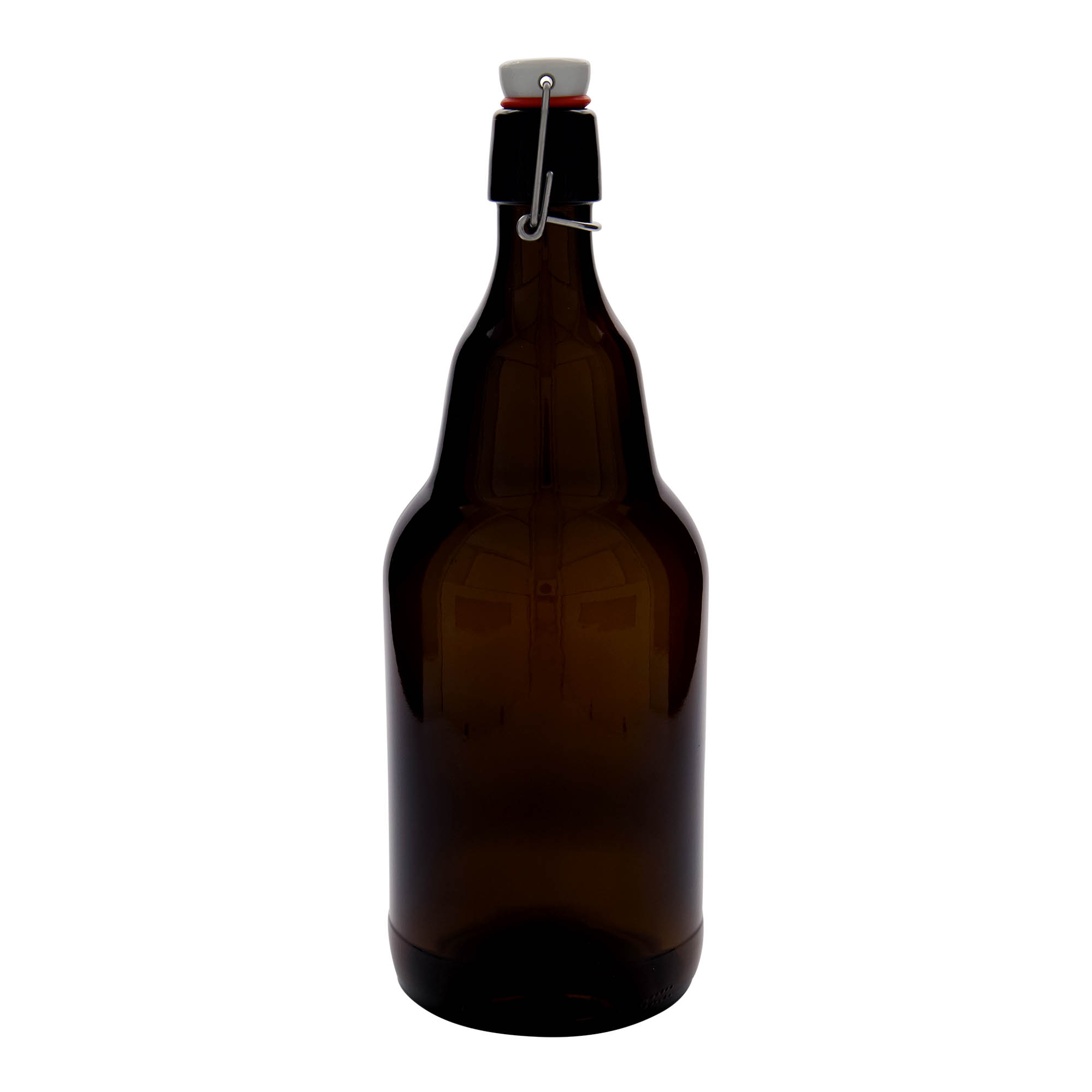 2,000 ml beer bottle, glass, brown, opening: swing-top closure 2,000 ml beer bottle, glass, brown, opening: swing-top closure