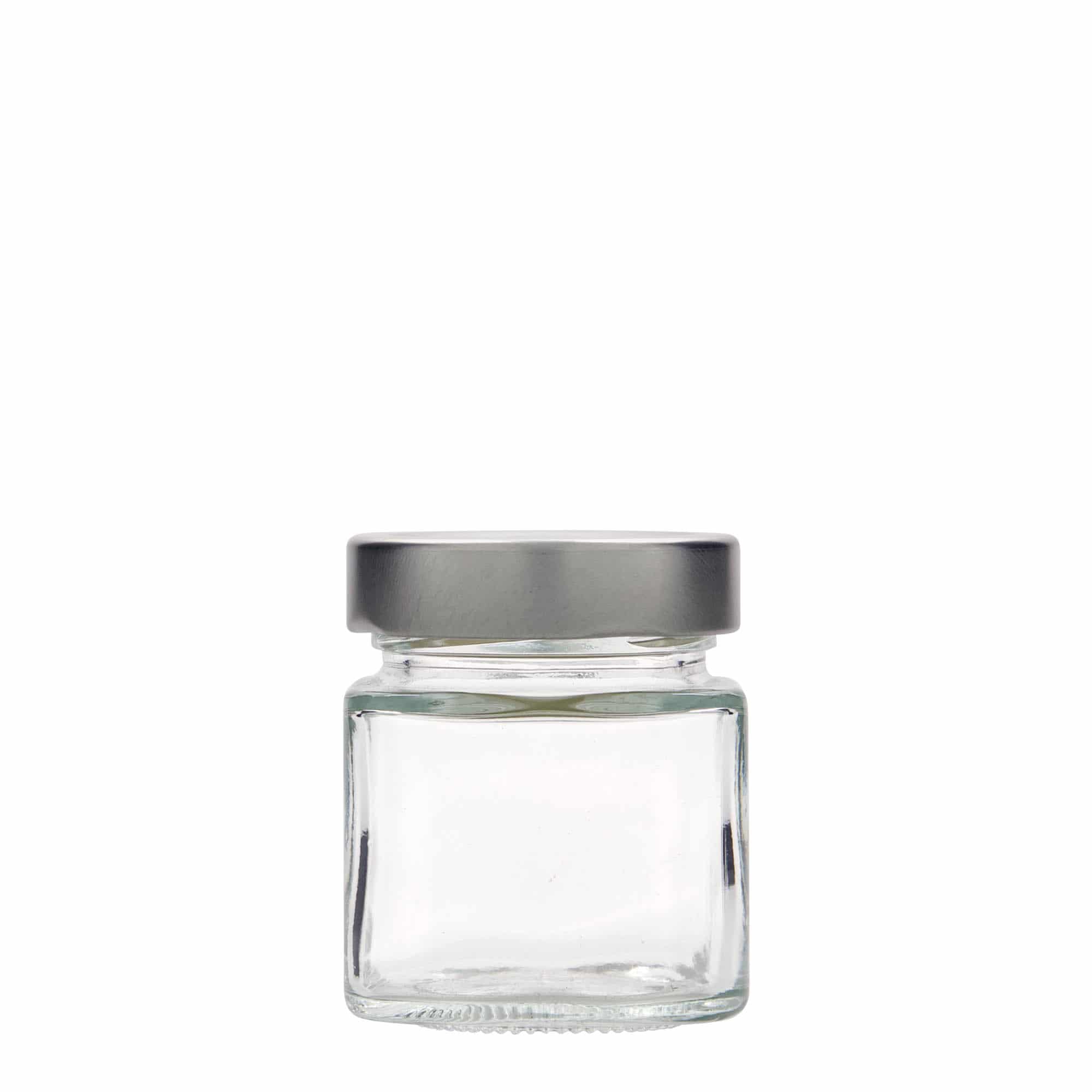 156 ml square glass ‘Funny’, opening: Deep-Twist-off (DTO 58)