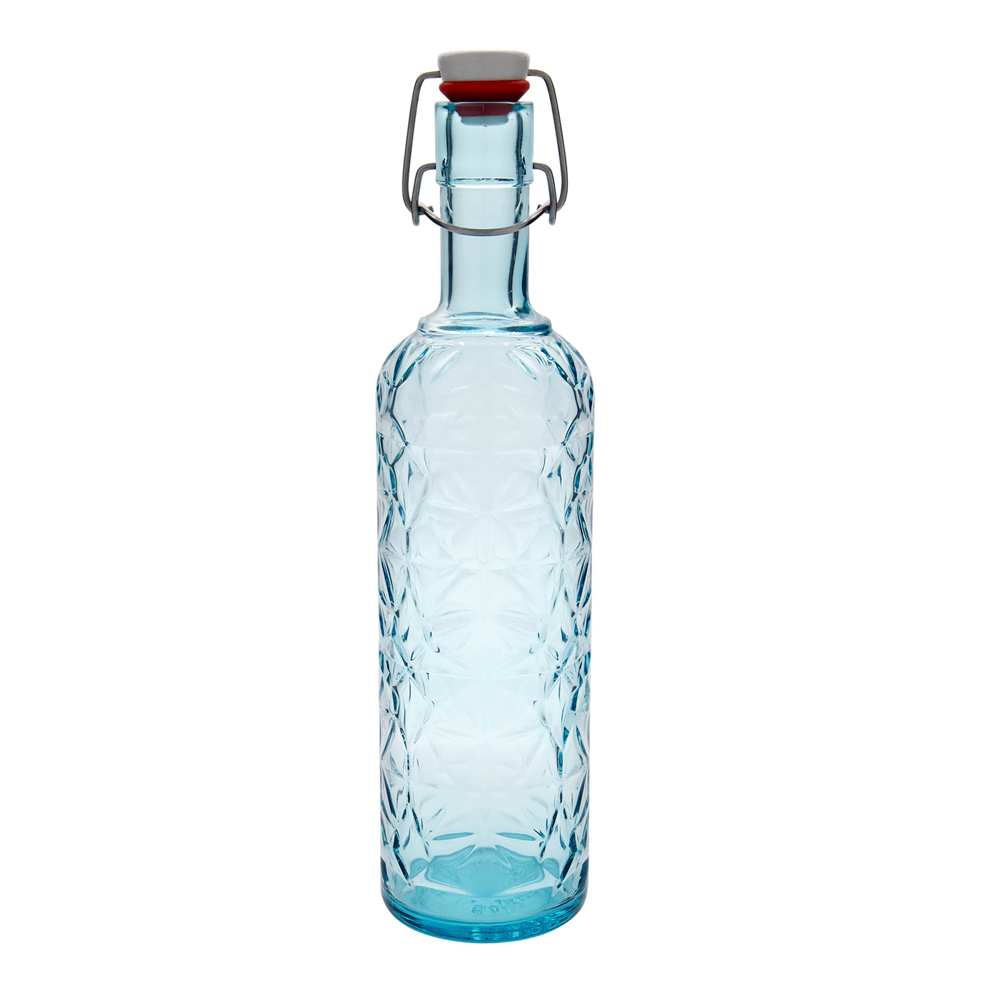 1,000 ml glass bottle 'Oriente', azure blue, opening: swing top closure 1,000 ml glass bottle 'Oriente', azure blue, opening: swing top closure