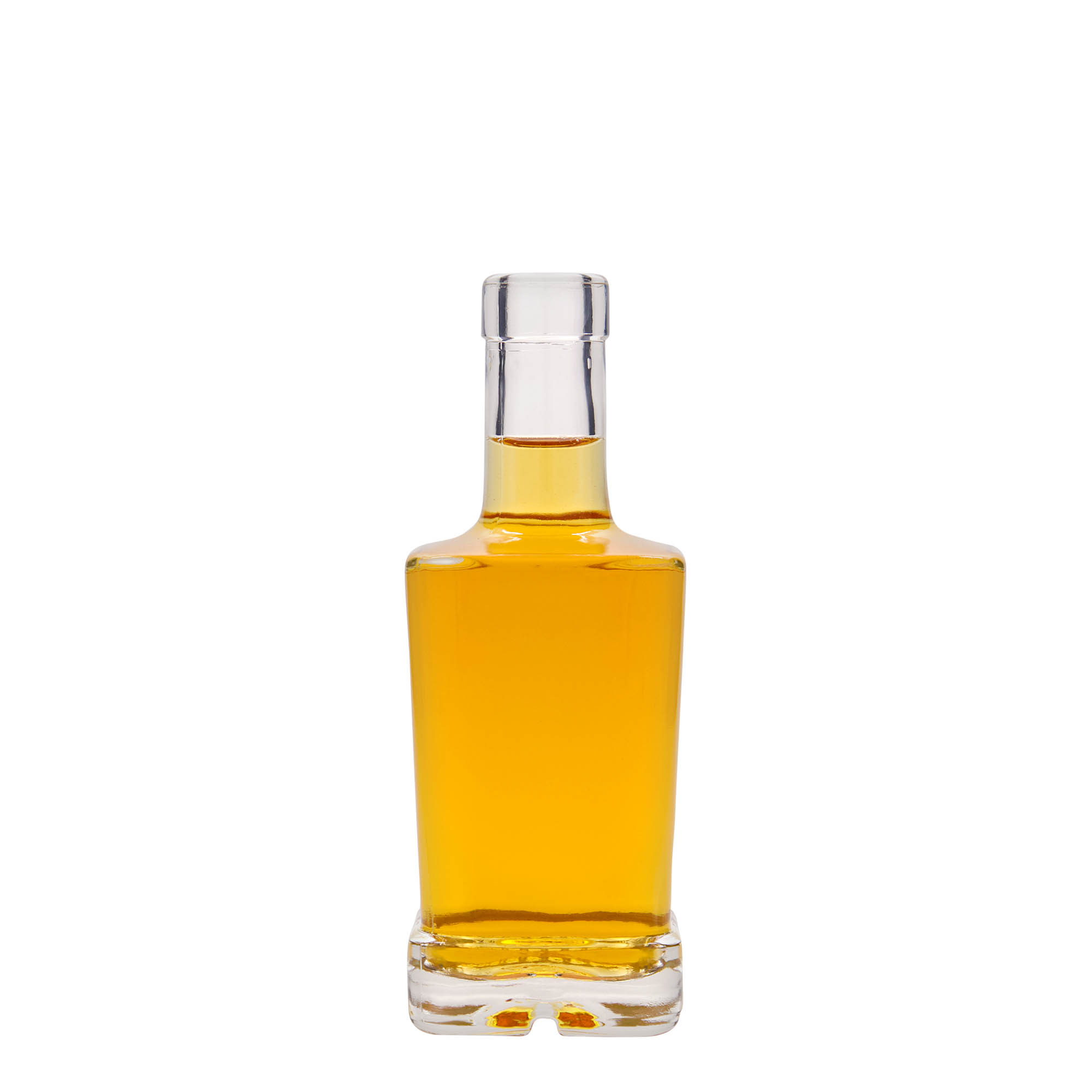 250 ml glass bottle 'Rene', square, opening: cork