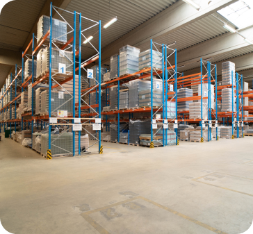 Ransbach Logistics Center Warehouse with stacked pallets