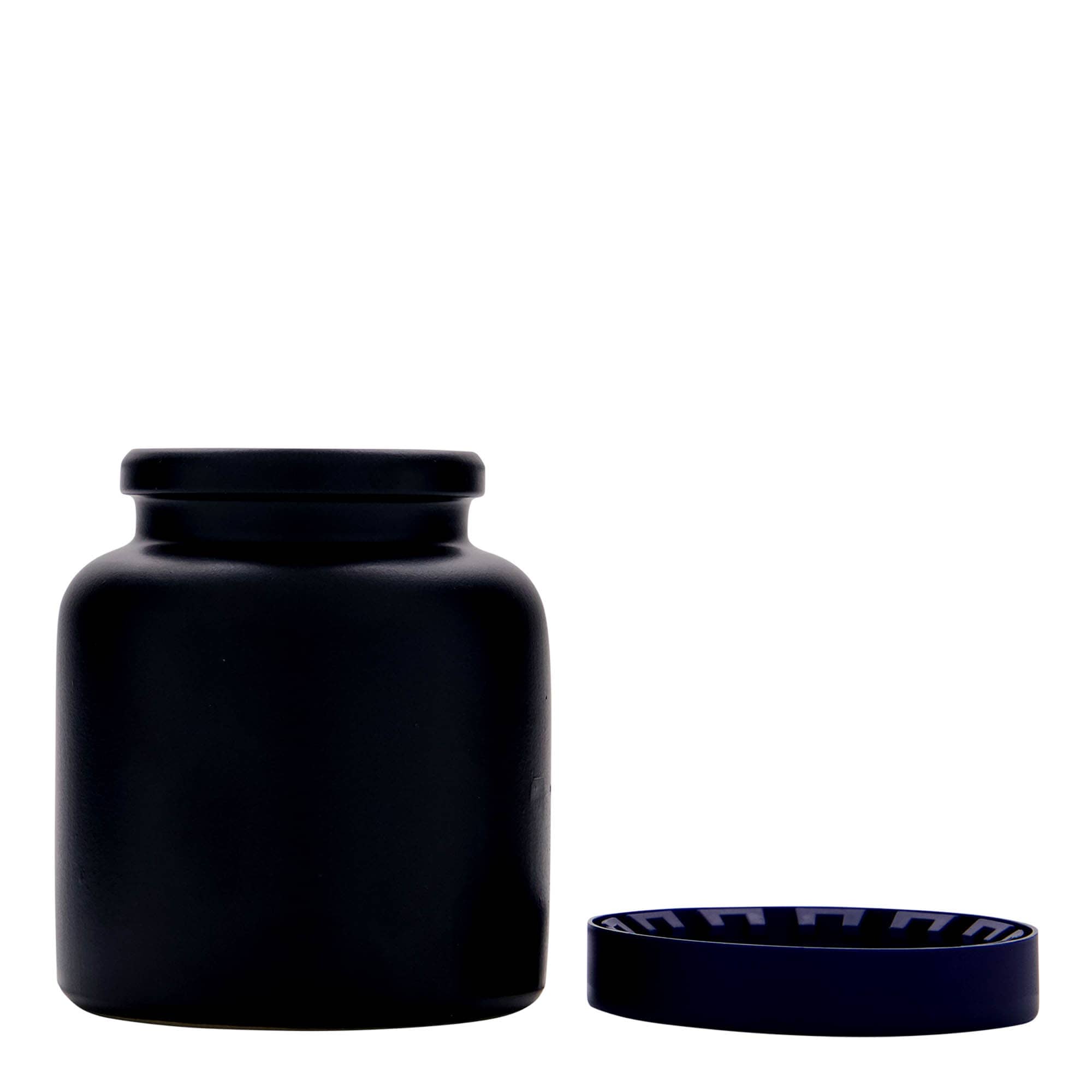 270 ml stoneware pot, ceramic, black, opening: slip lid