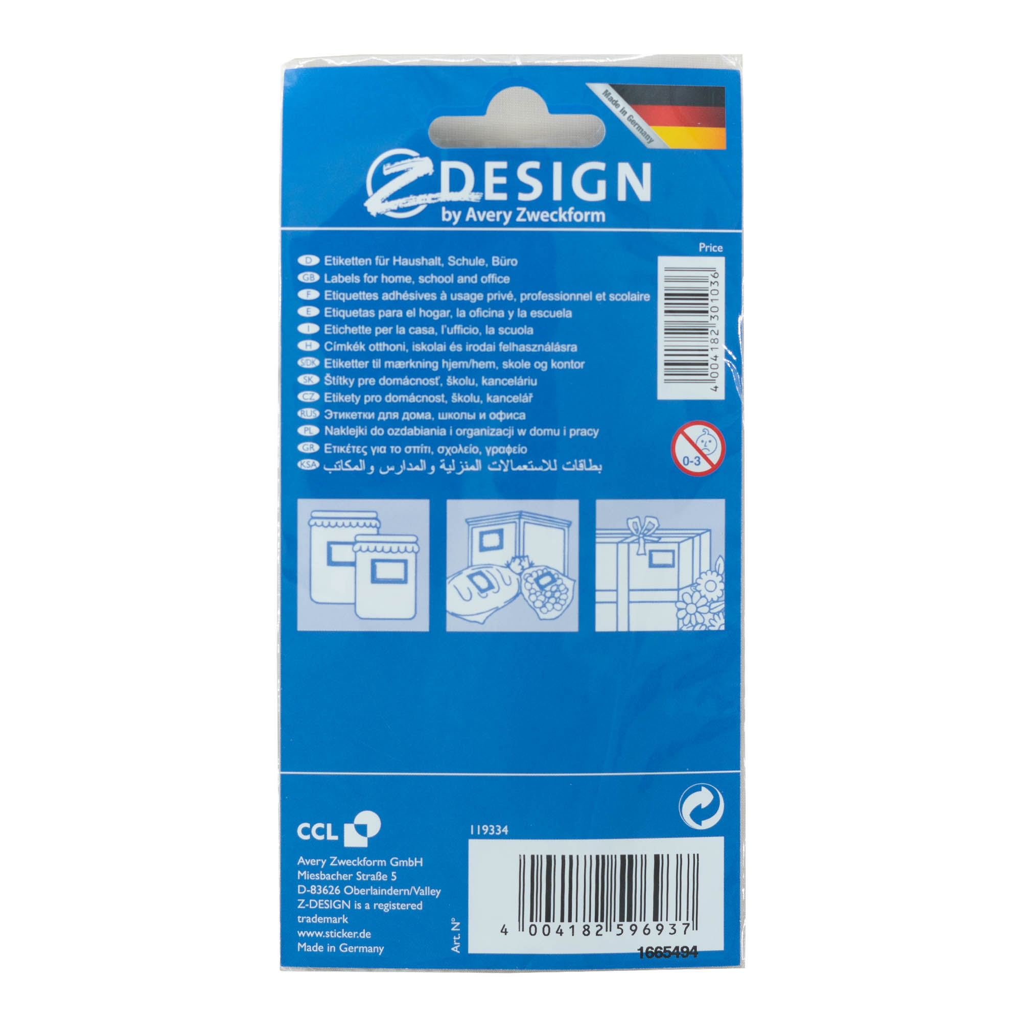 Zweckform Labels ‘Fruit Frame’, rectangular, paper, multicoloured
