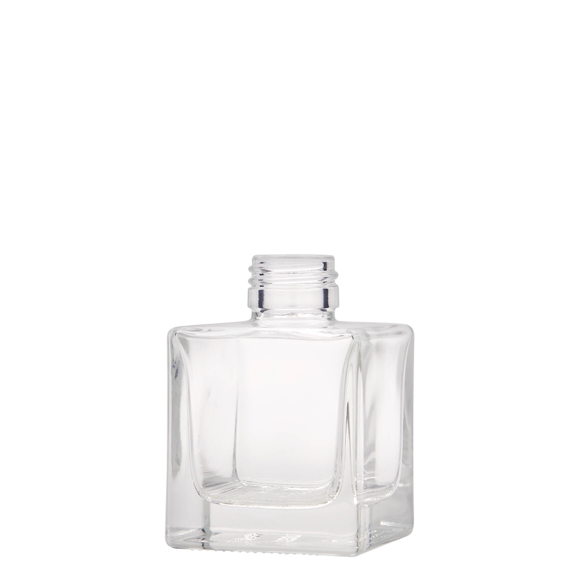 100 ml glass bottle 'Cube', square, opening: PP 28 100 ml glass bottle 'Cube', square, opening: PP 28