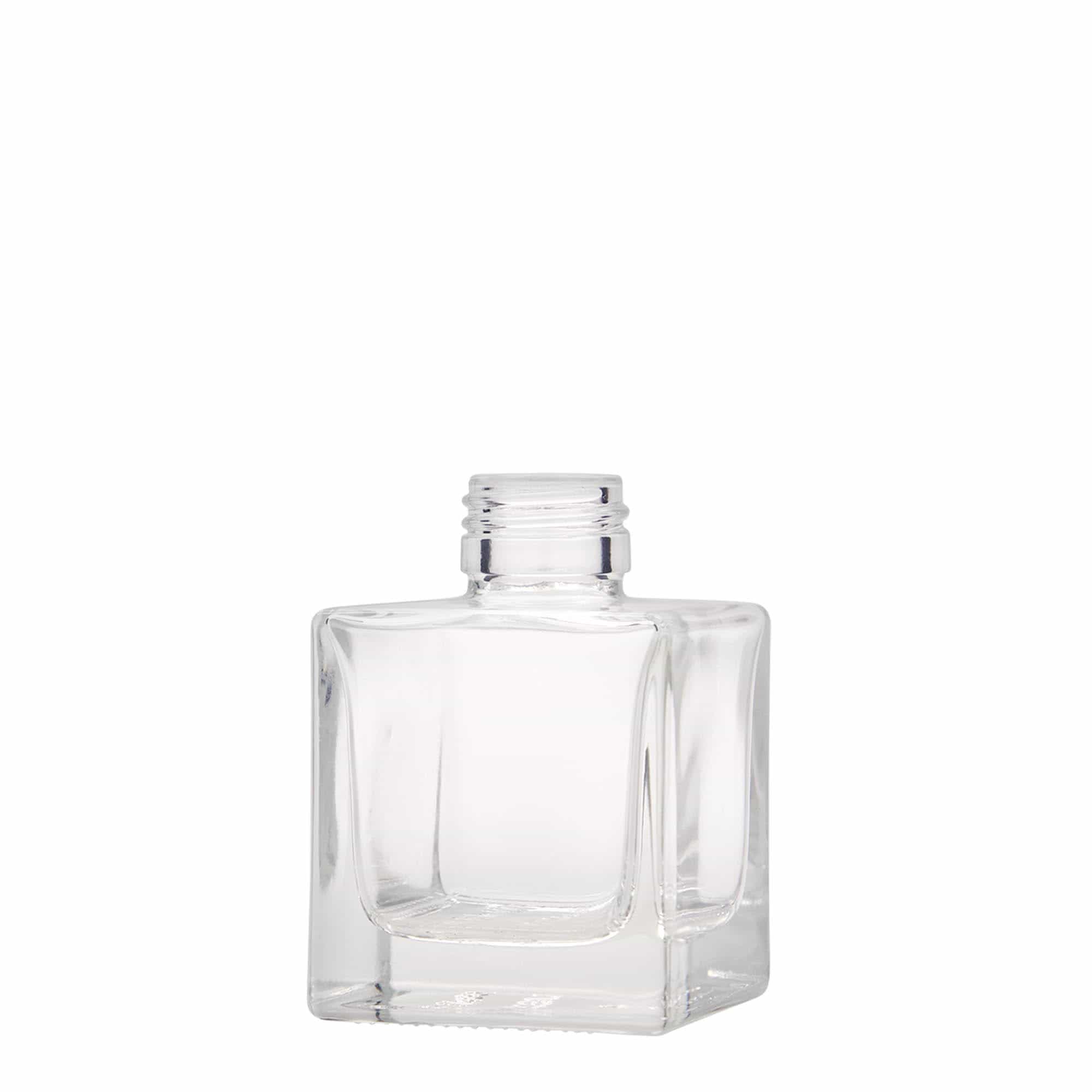 100 ml glass bottle ‘Cube’, square, opening: PP 28