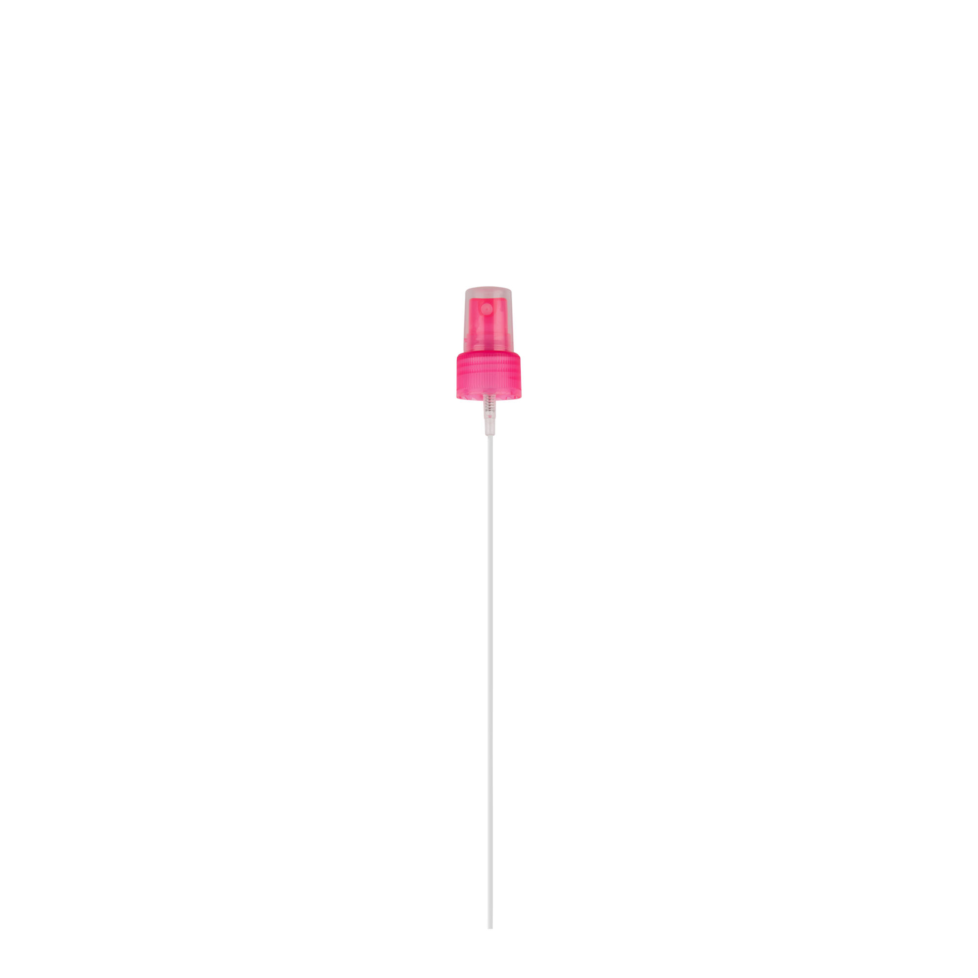 Screw cap with atomiser, PP plastic, pink, for opening: GPI 24/410