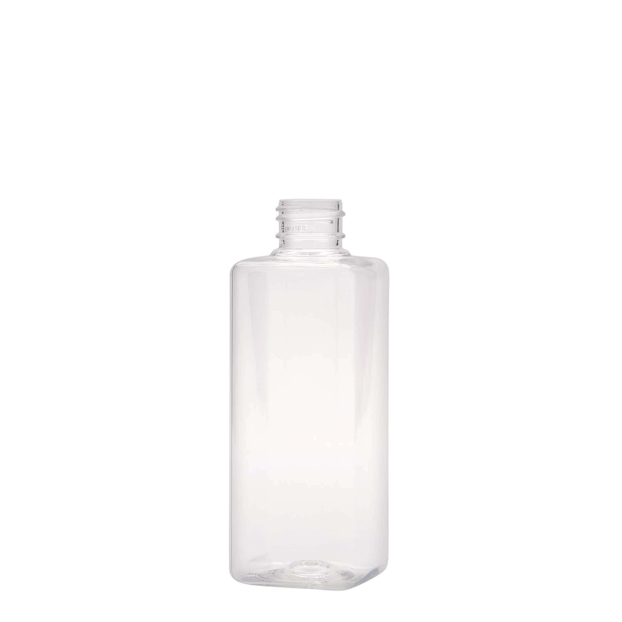 200 ml PET bottle ‘Karl’, square, plastic, neck: 24/410