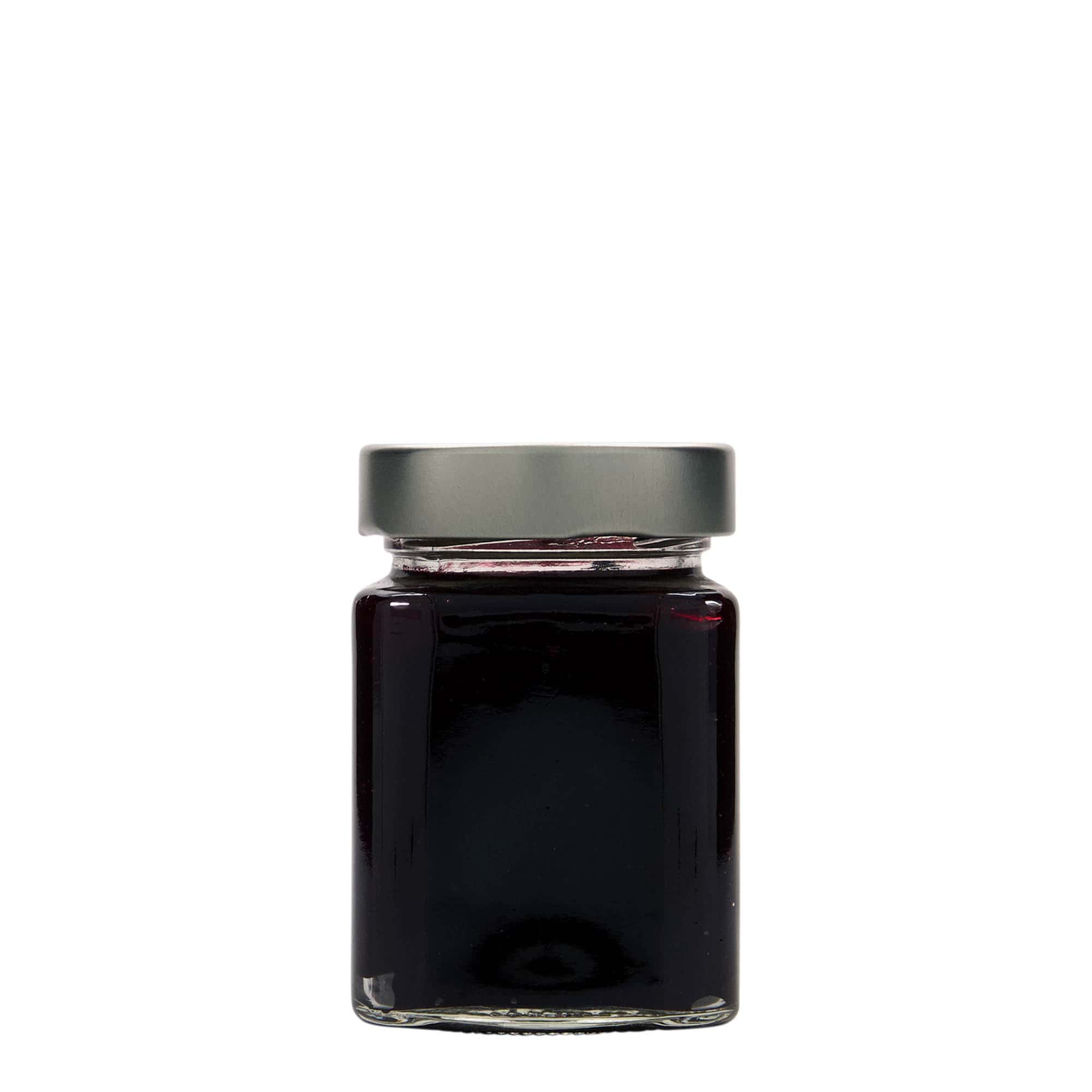 212 ml square jar ‘Funny’, opening: Deep-Twist-off (DTO 58)