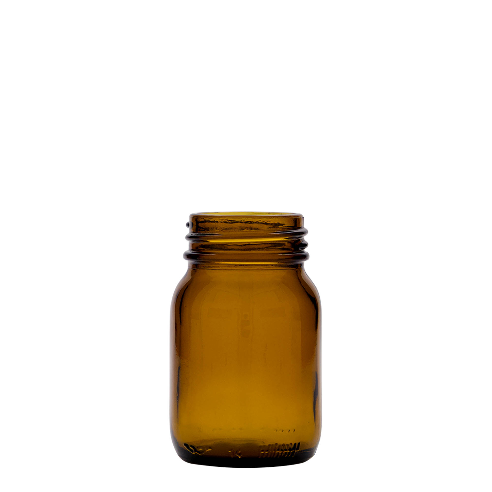 75 ml wide-neck glass, brown, opening: DIN 40 75 ml wide-neck glass, brown, opening: DIN 40