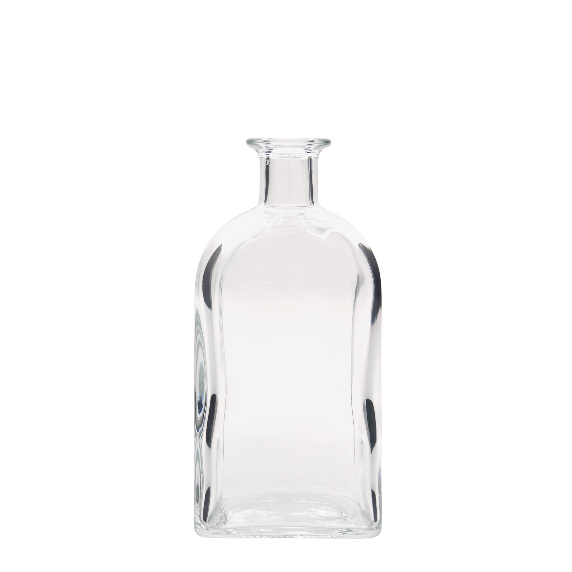 700 ml glass bottle Apothecary Carré, square, opening: cork