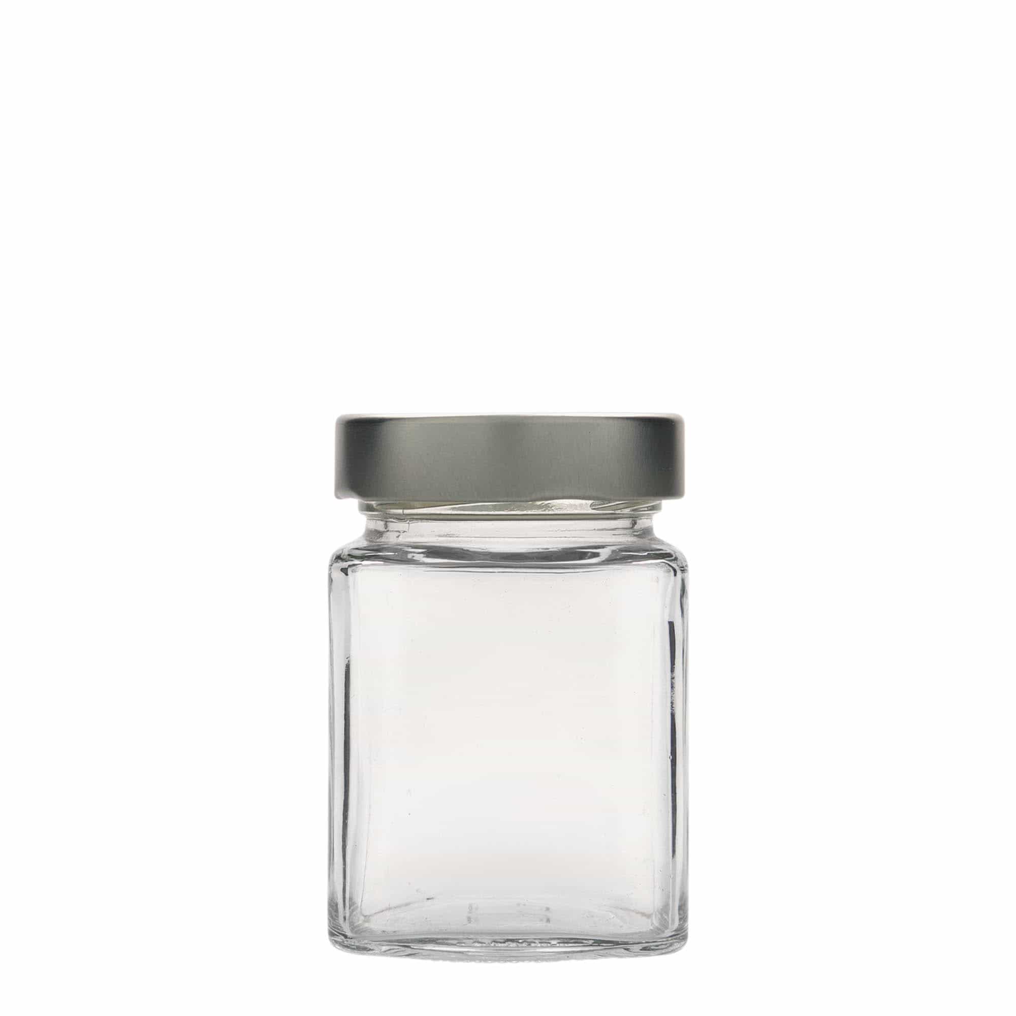 212 ml square jar ‘Funny’, opening: Deep-Twist-off (DTO 58)