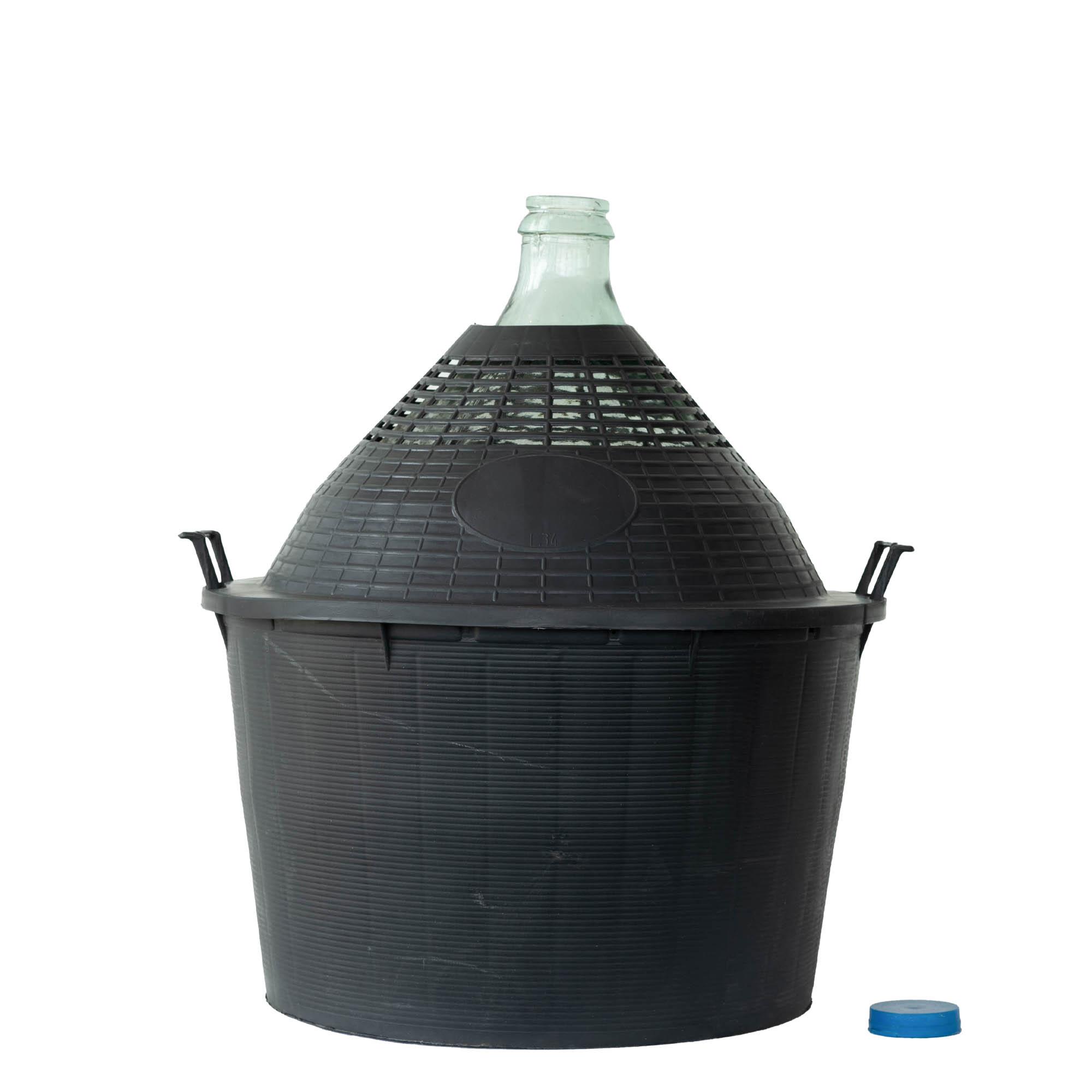 34 l narrow neck carboy, glass, closure: slip lid