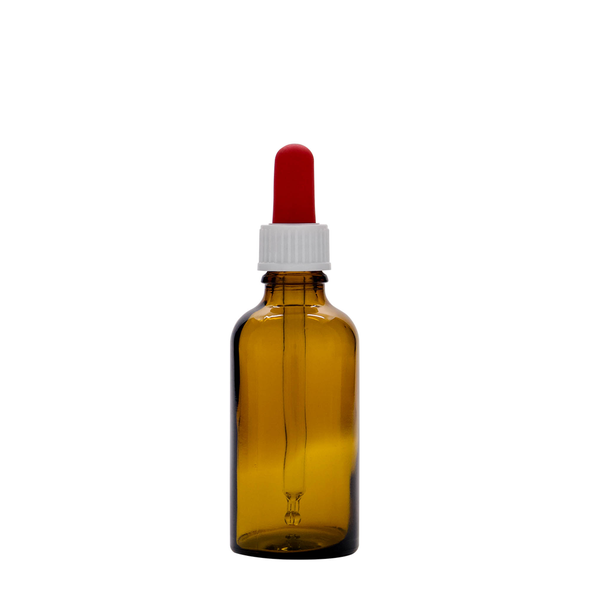 50 ml medicine pipette bottle, glass, brown/red, closure: DIN 18 50 ml medicine pipette bottle, glass, brown/red, closure: DIN 18