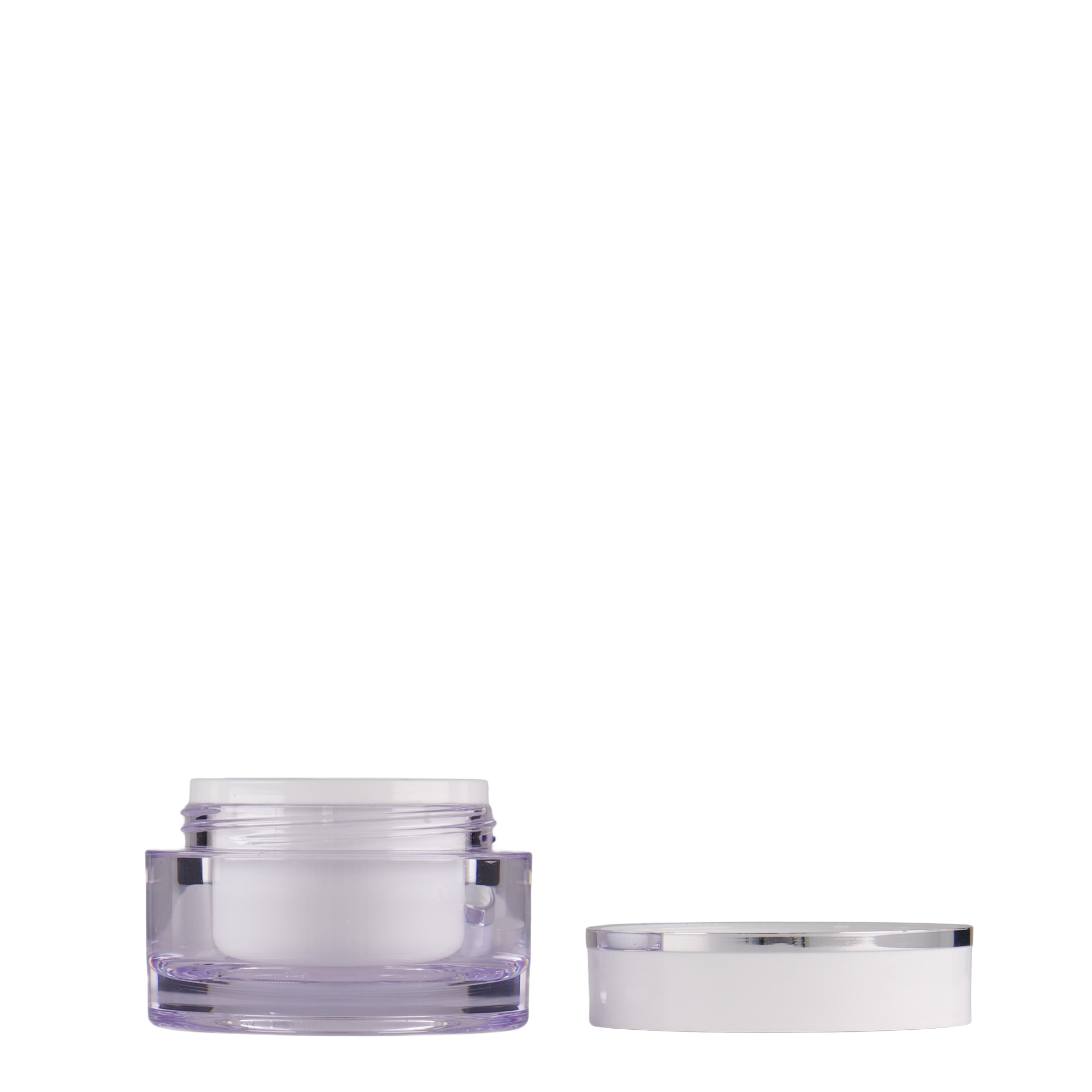 10 ml cosmetic jar, SAN plastic, white, closure: screw cap