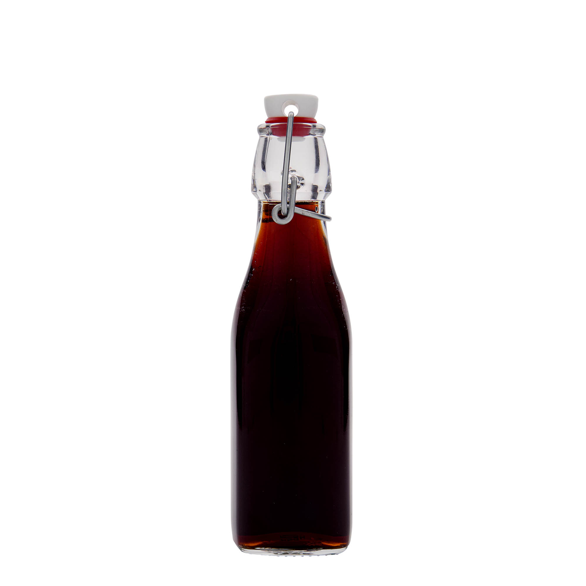 250 ml glass bottle 'Swing, square, opening: swing top closure'