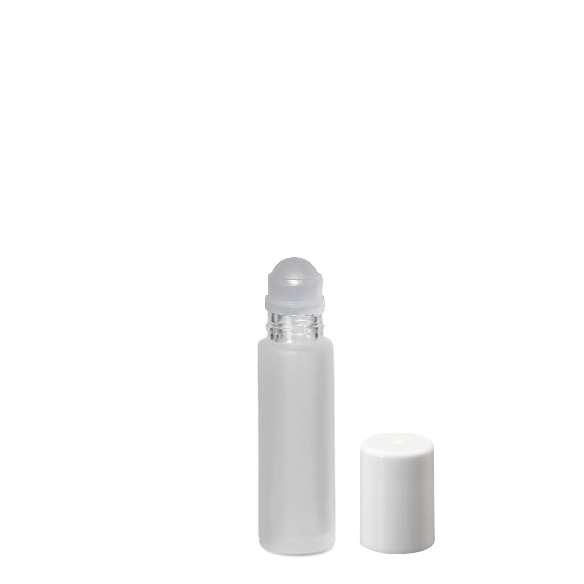 10 ml roll-on bottle, glass, frosted, neck: screw cap