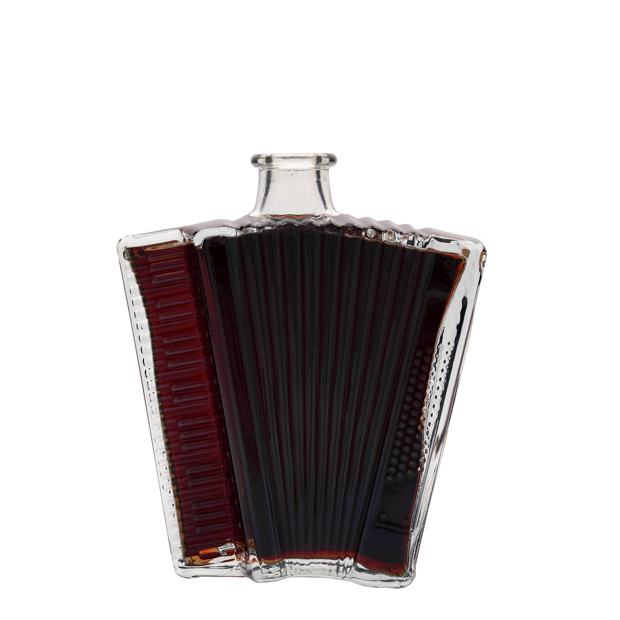 500 ml glass bottle 'Accordion', opening: cork