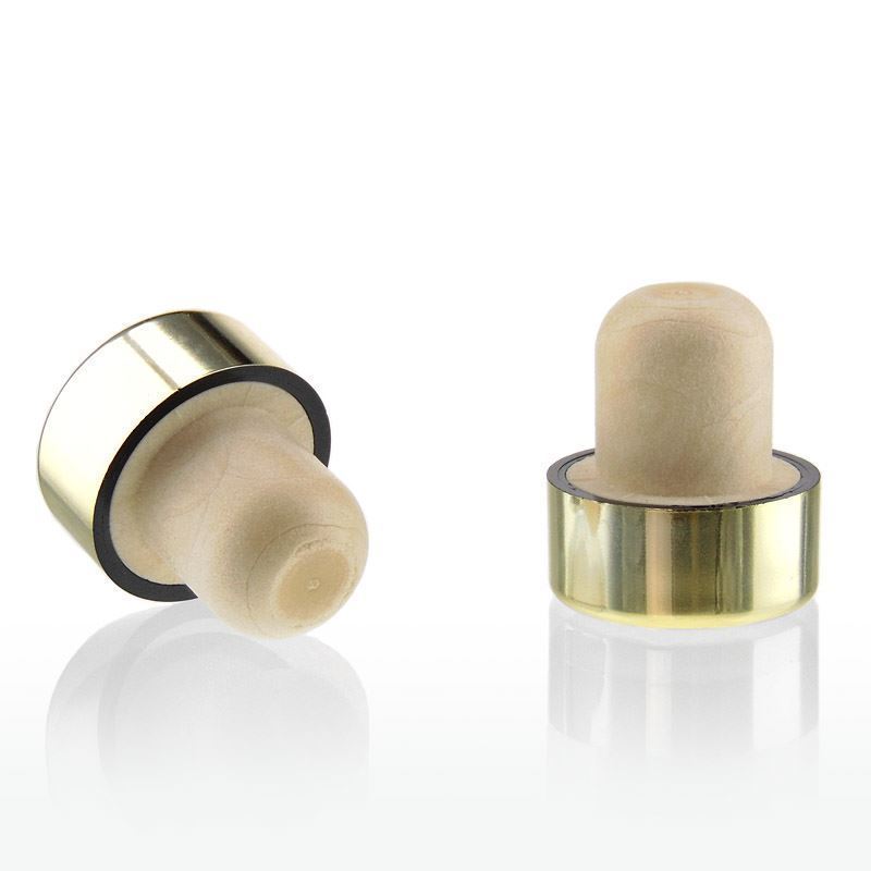 19 mm mushroom cork, plastic, gold, for opening: cork